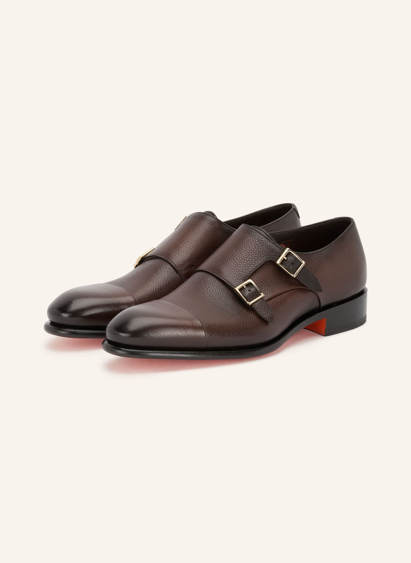 Santoni Double-Monks: TMAVĚ HNĚDÁ