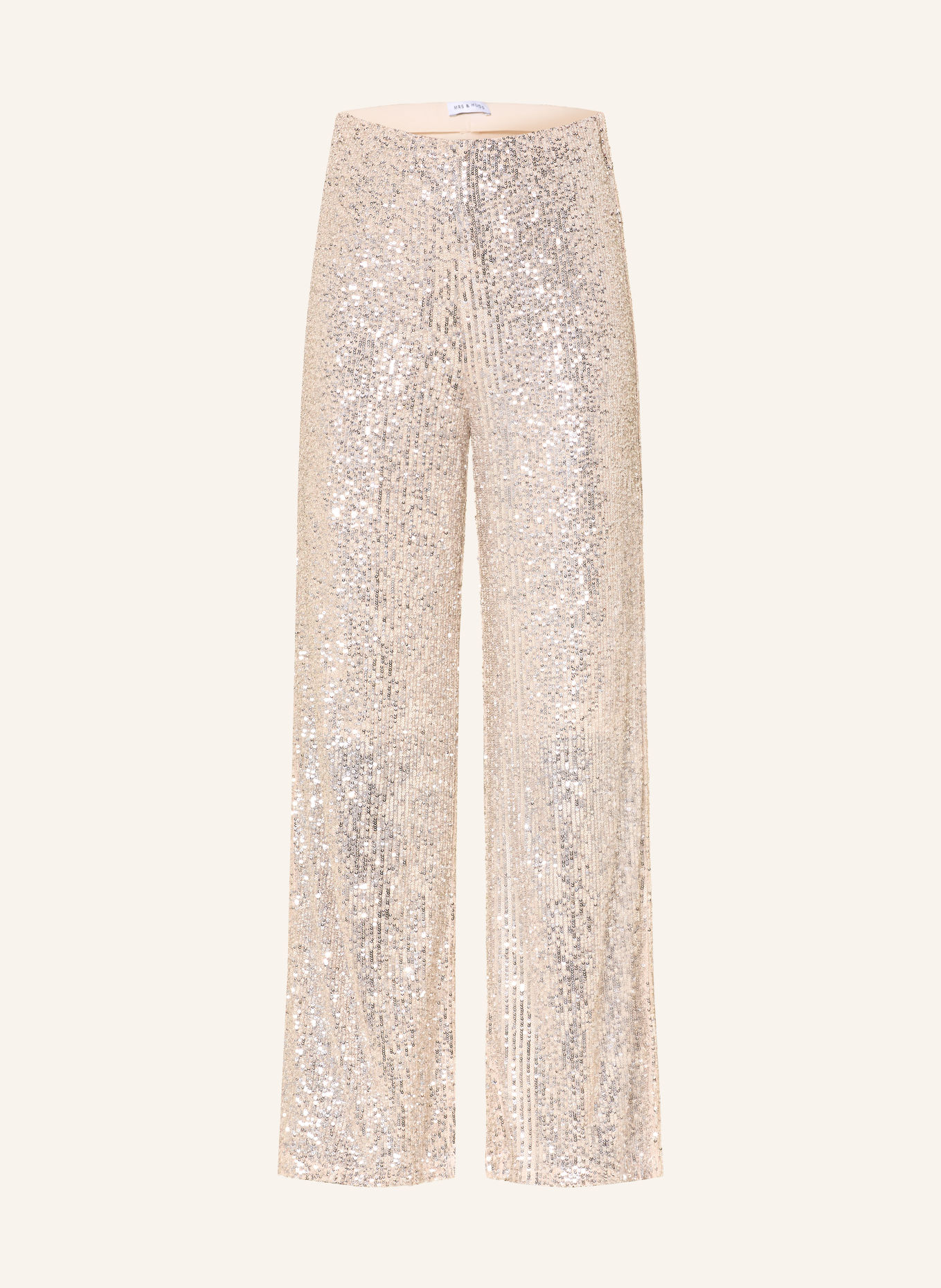 MRS & HUGS Pantalon palazzo à paillettes: ARGENT