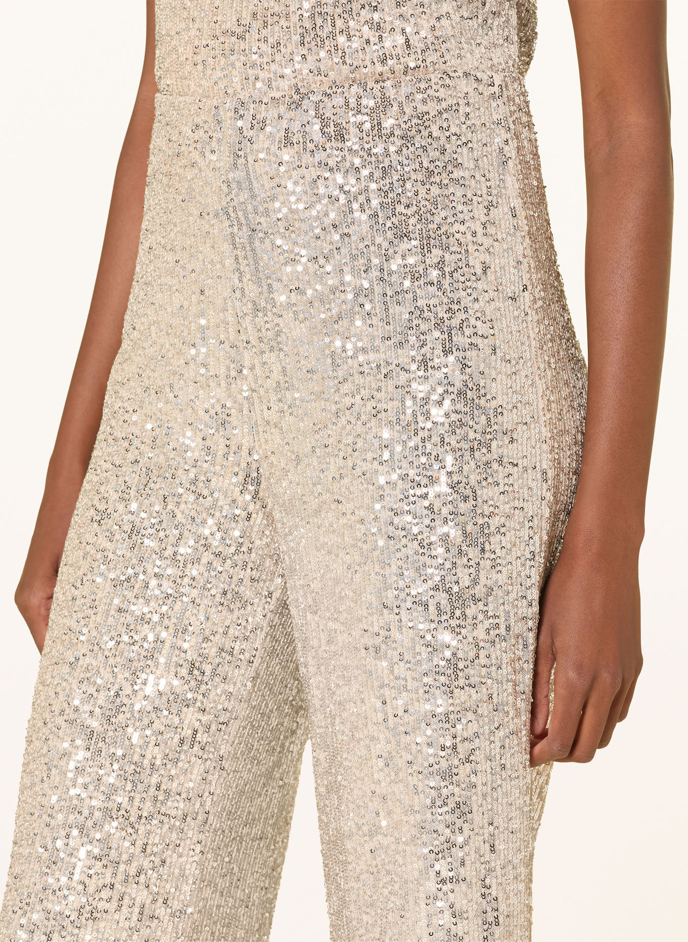 MRS & HUGS Pantalon palazzo à paillettes: ARGENT