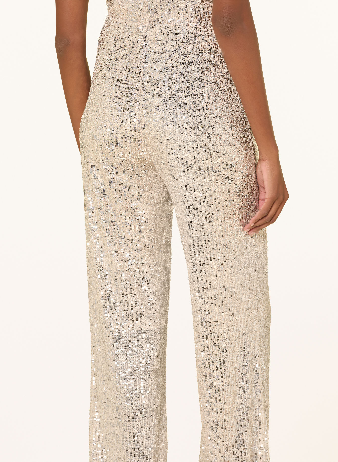 MRS & HUGS Pantalon palazzo à paillettes: ARGENT