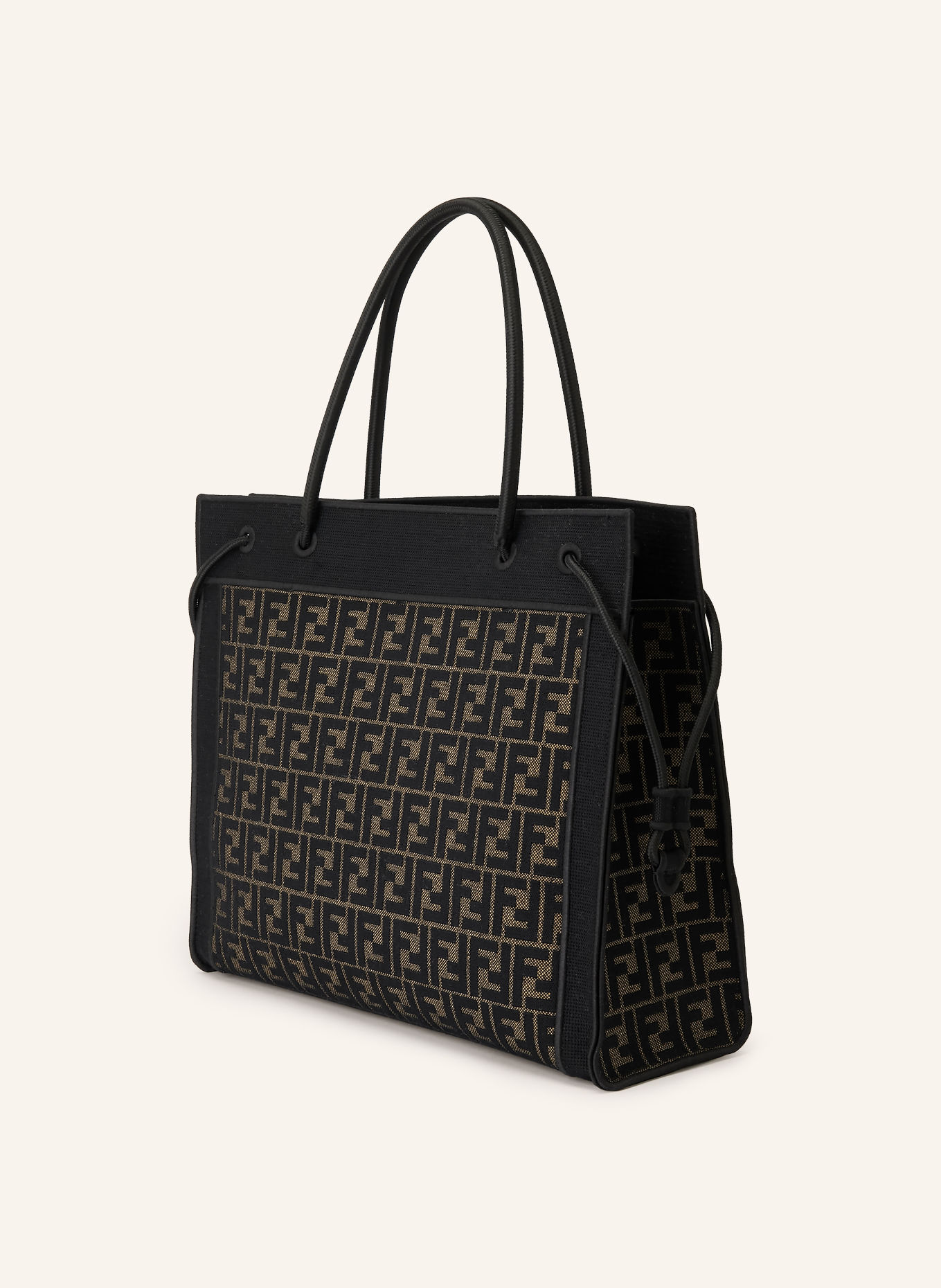 FENDI Sac cabas: BEIGE / NOIR