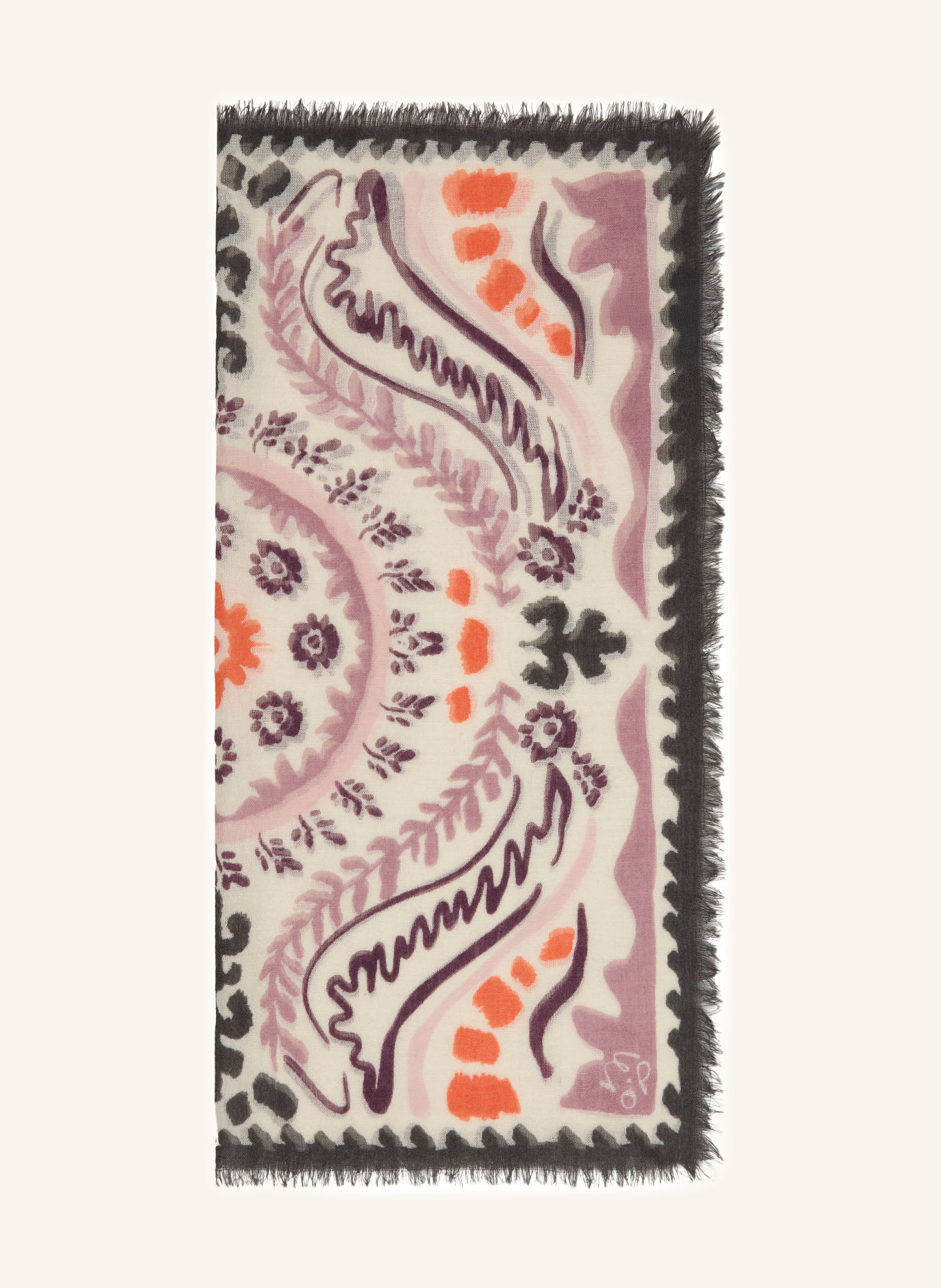Marc O'Polo Scarf: BLACK / ROSE / CREAM