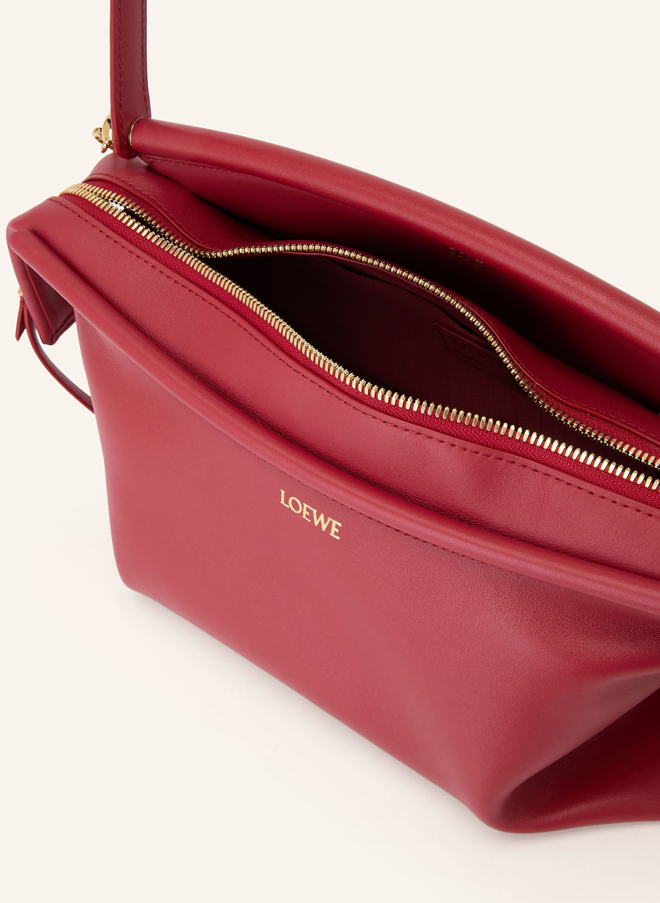 LOEWE Sac épaule WHISKER SMALL: ROUGE / OR