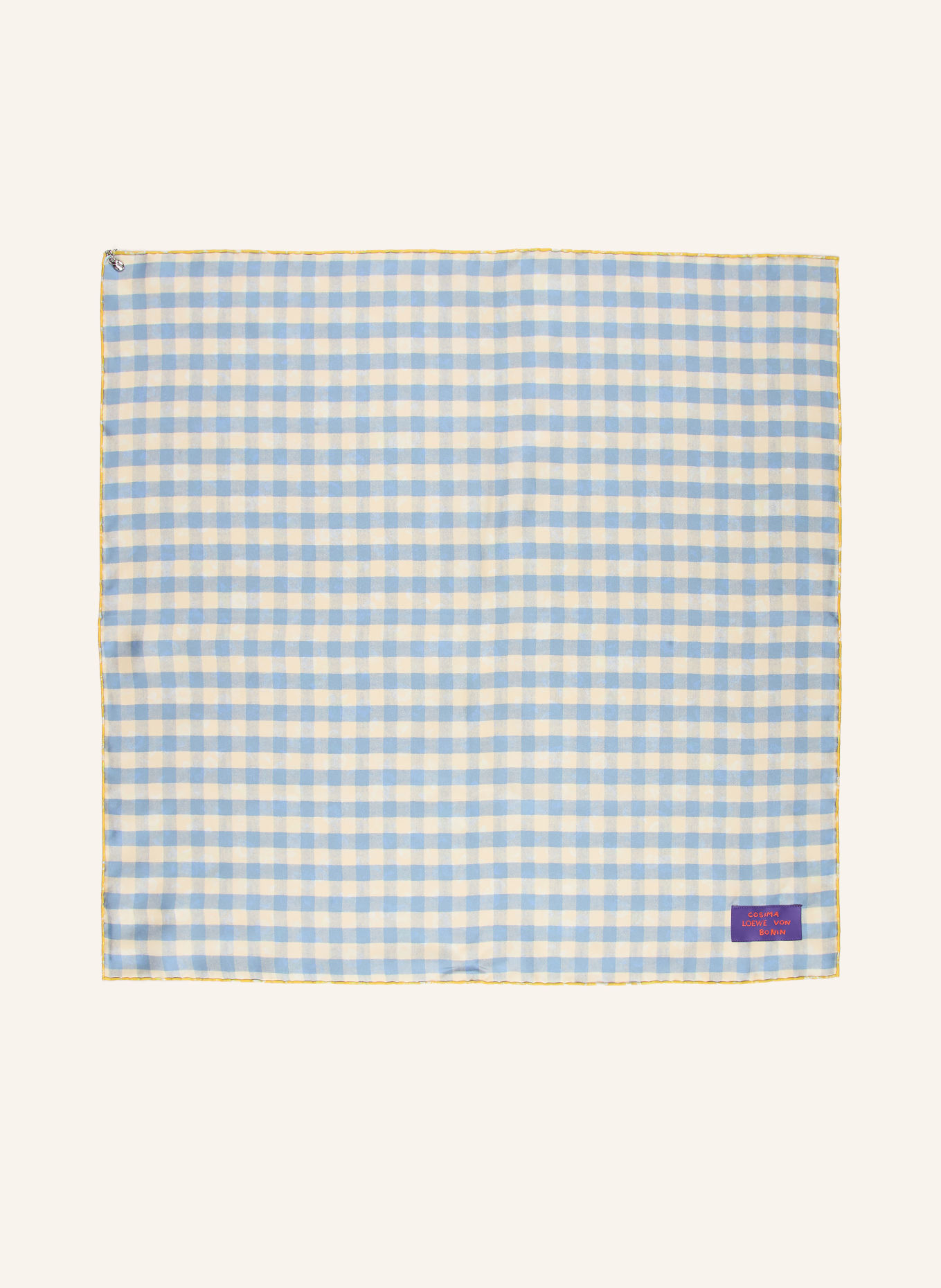 LOEWE Zijden sjaal: NEONGEEL / CRÈME / BLAUWGRIJS