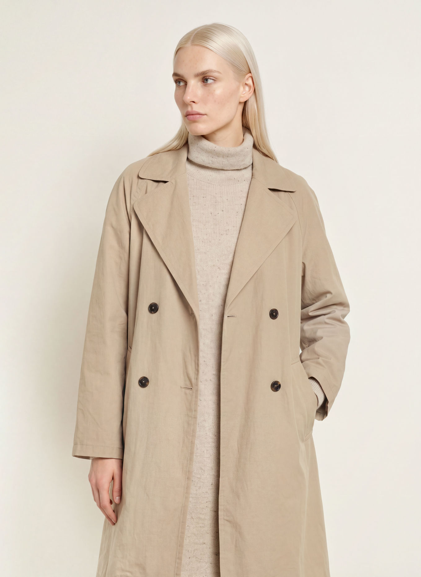 Marc O'Polo Strickkleid: CREME / BRAUN