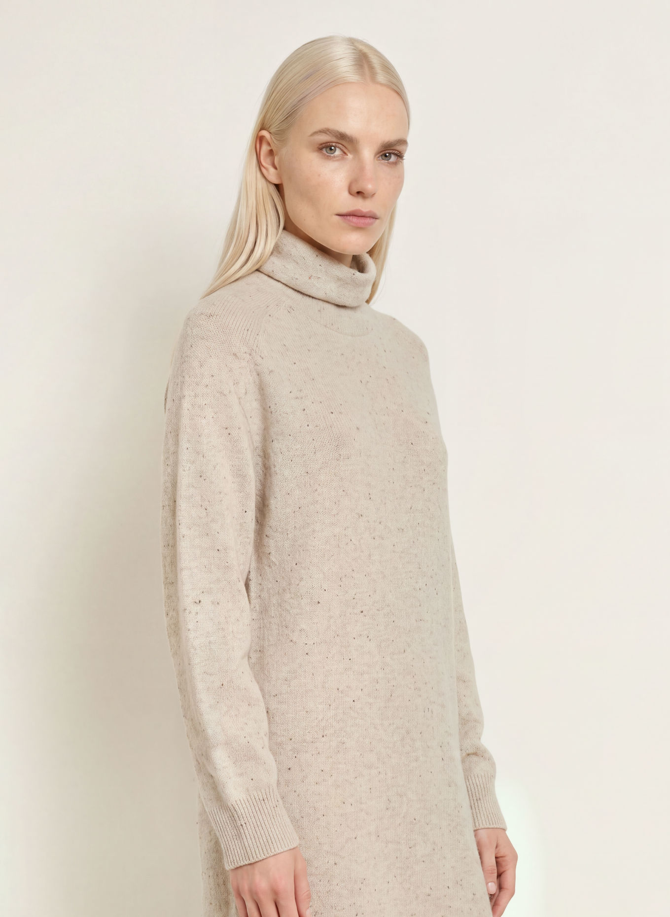 Marc O'Polo Strickkleid: CREME / BRAUN
