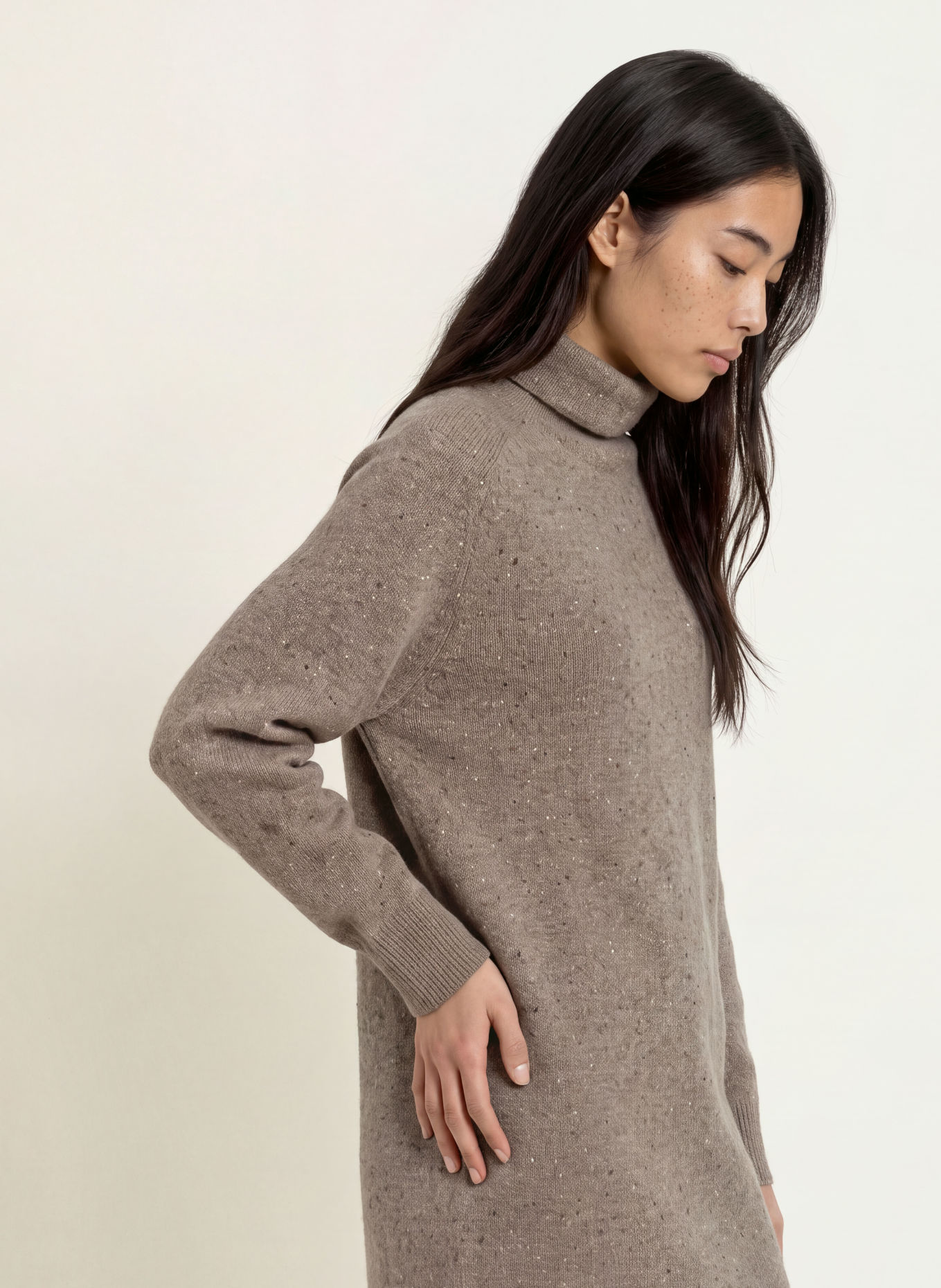 Marc O'Polo Knit dress: TAUPE / CREAM