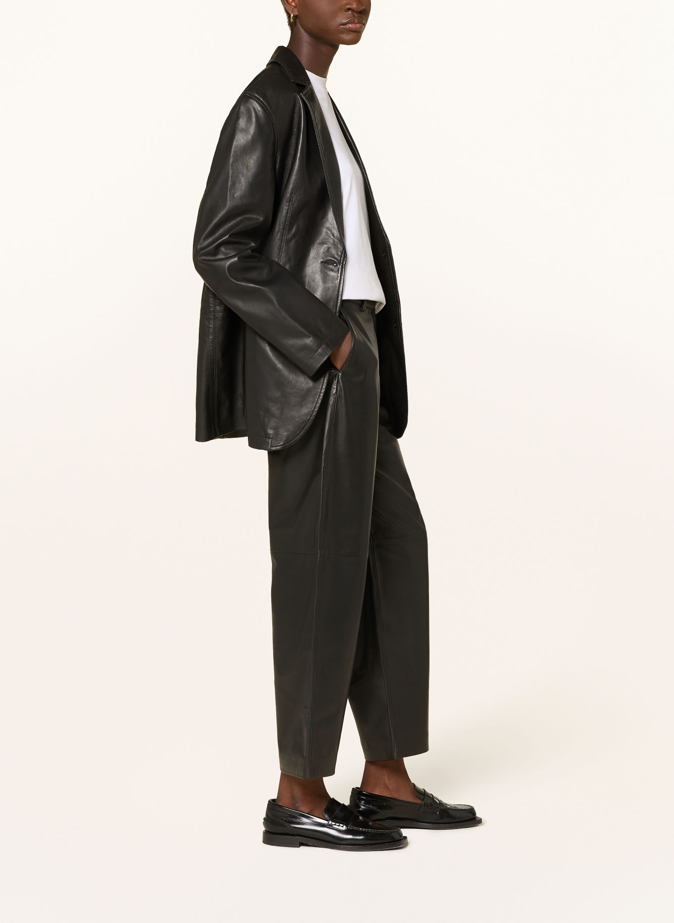 Marc O'Polo Leather pants: BLACK