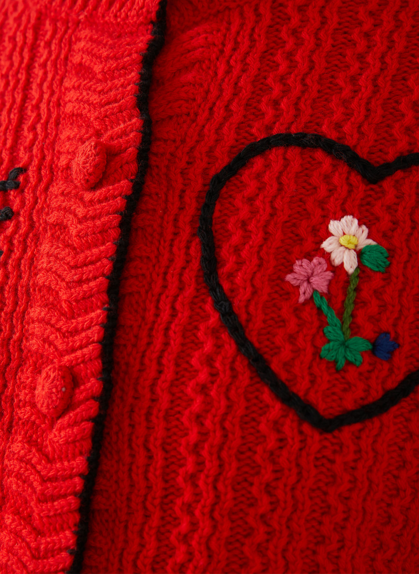 Chloé Strickjacke mit Cashmere: ROT / SCHWARZ