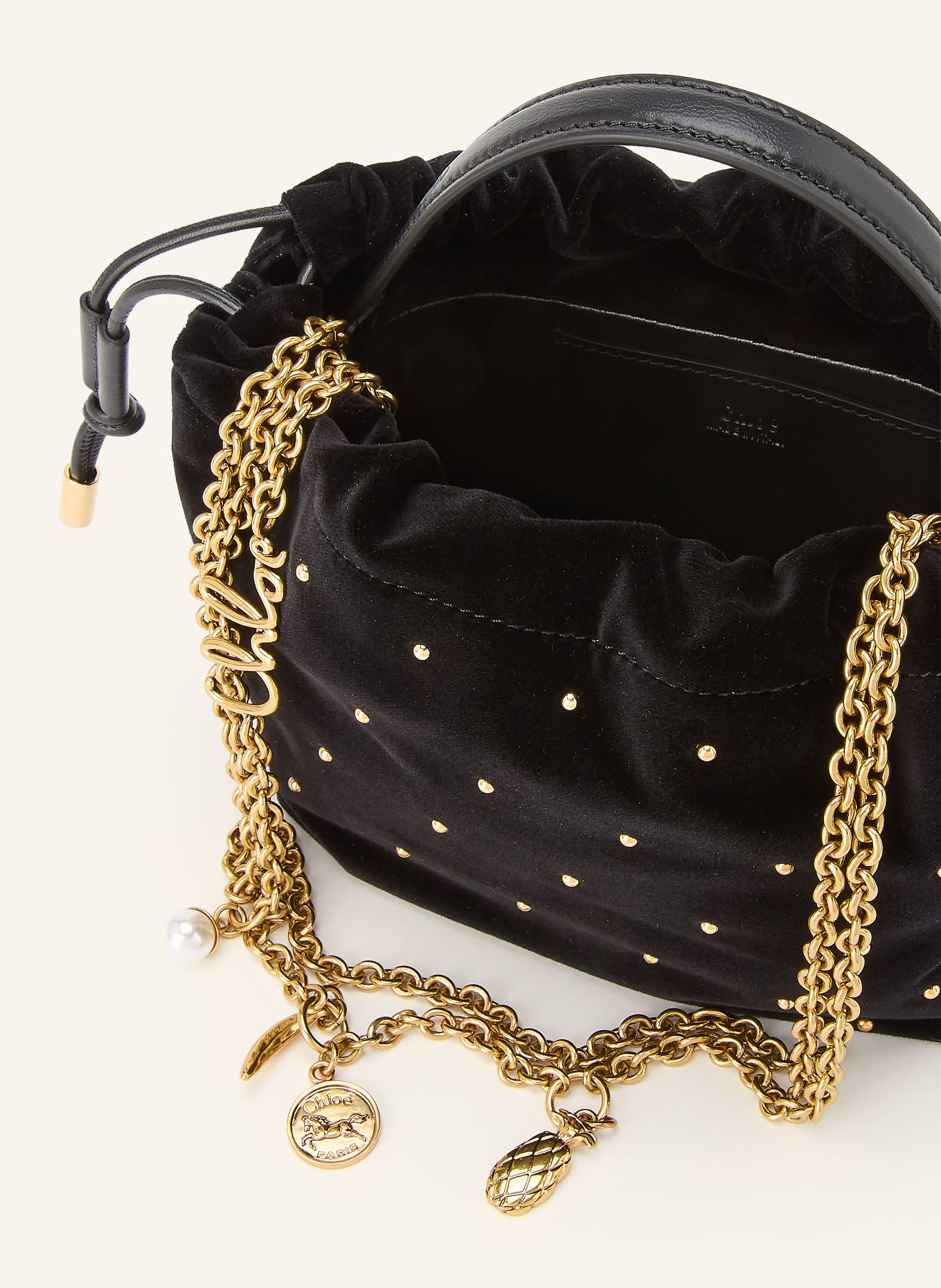 Chloé Sac à main ICONS à rivets: 001 BLACK