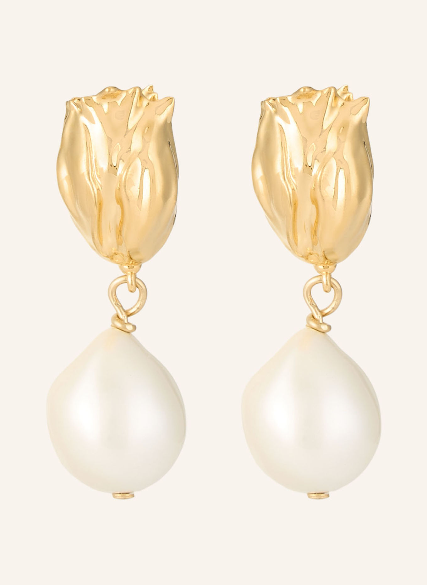 Chloé Ohrhänger TULIP: GOLD / CREME