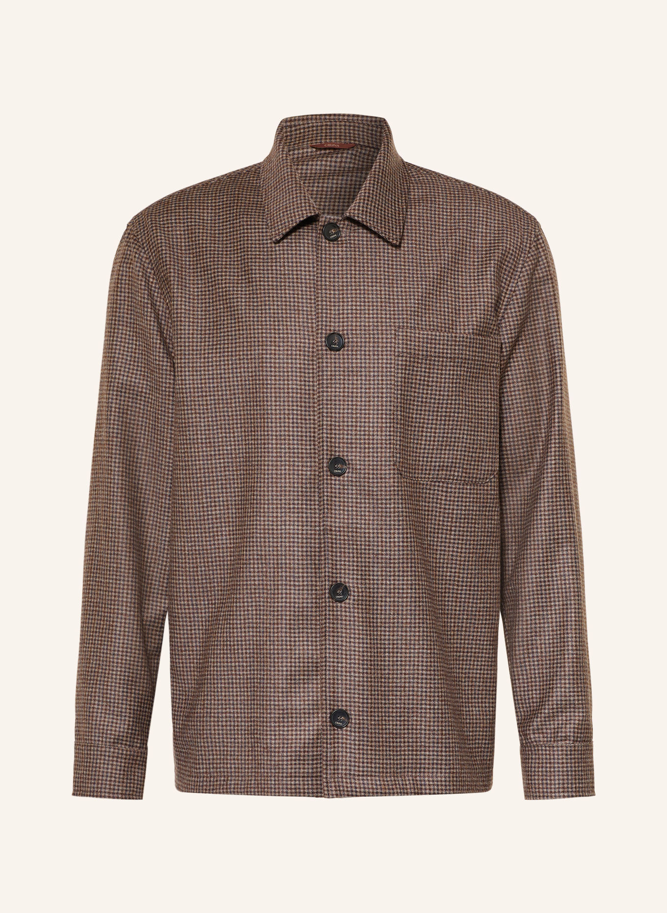 CRUNA CARDIFF-overshirt van flanel: BRUIN