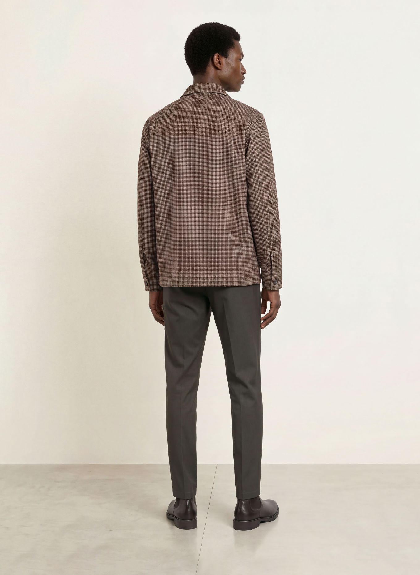 CRUNA CARDIFF-overshirt van flanel: BRUIN