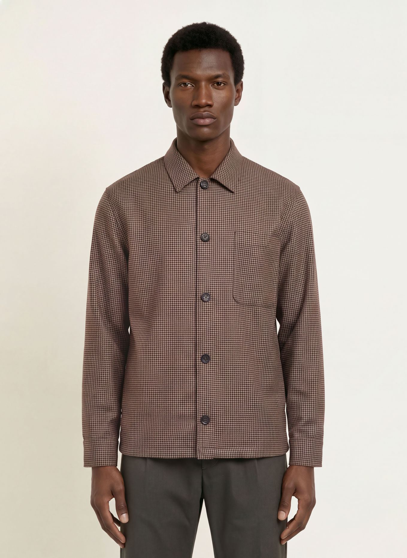 CRUNA CARDIFF-overshirt van flanel: BRUIN
