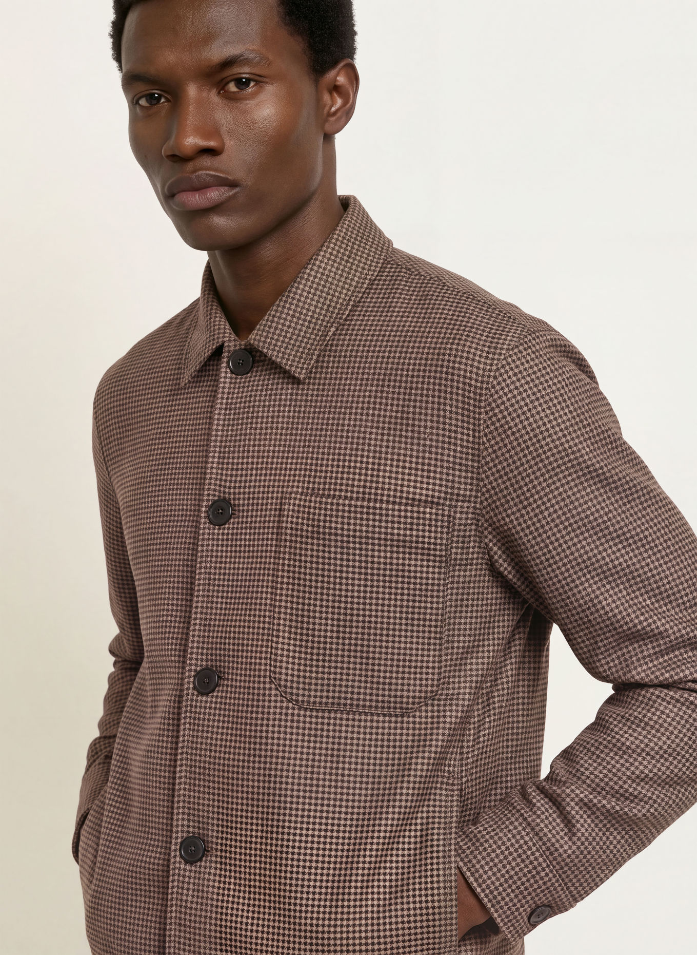 CRUNA CARDIFF-overshirt van flanel: BRUIN