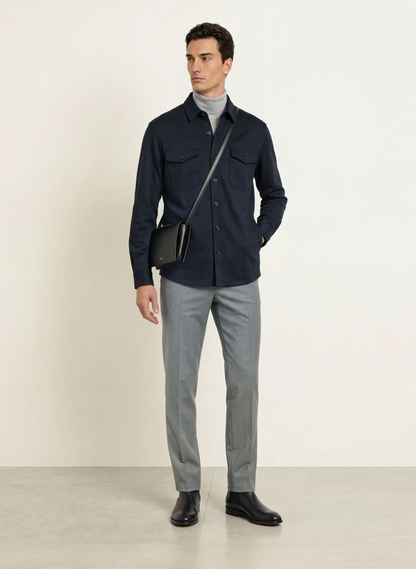 CRUNA Jersey-Overjacket SAKA: DONKERBLAUW