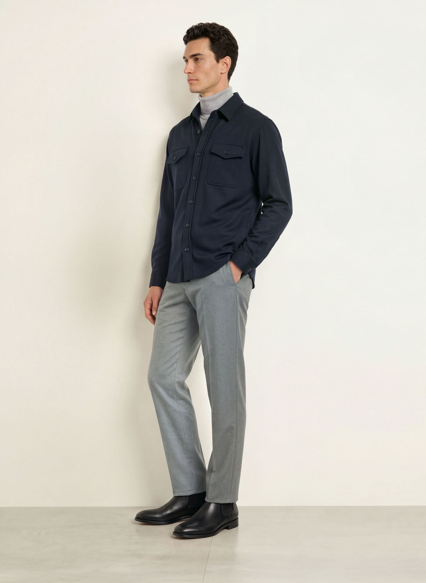 CRUNA Jersey-Overjacket SAKA: DONKERBLAUW