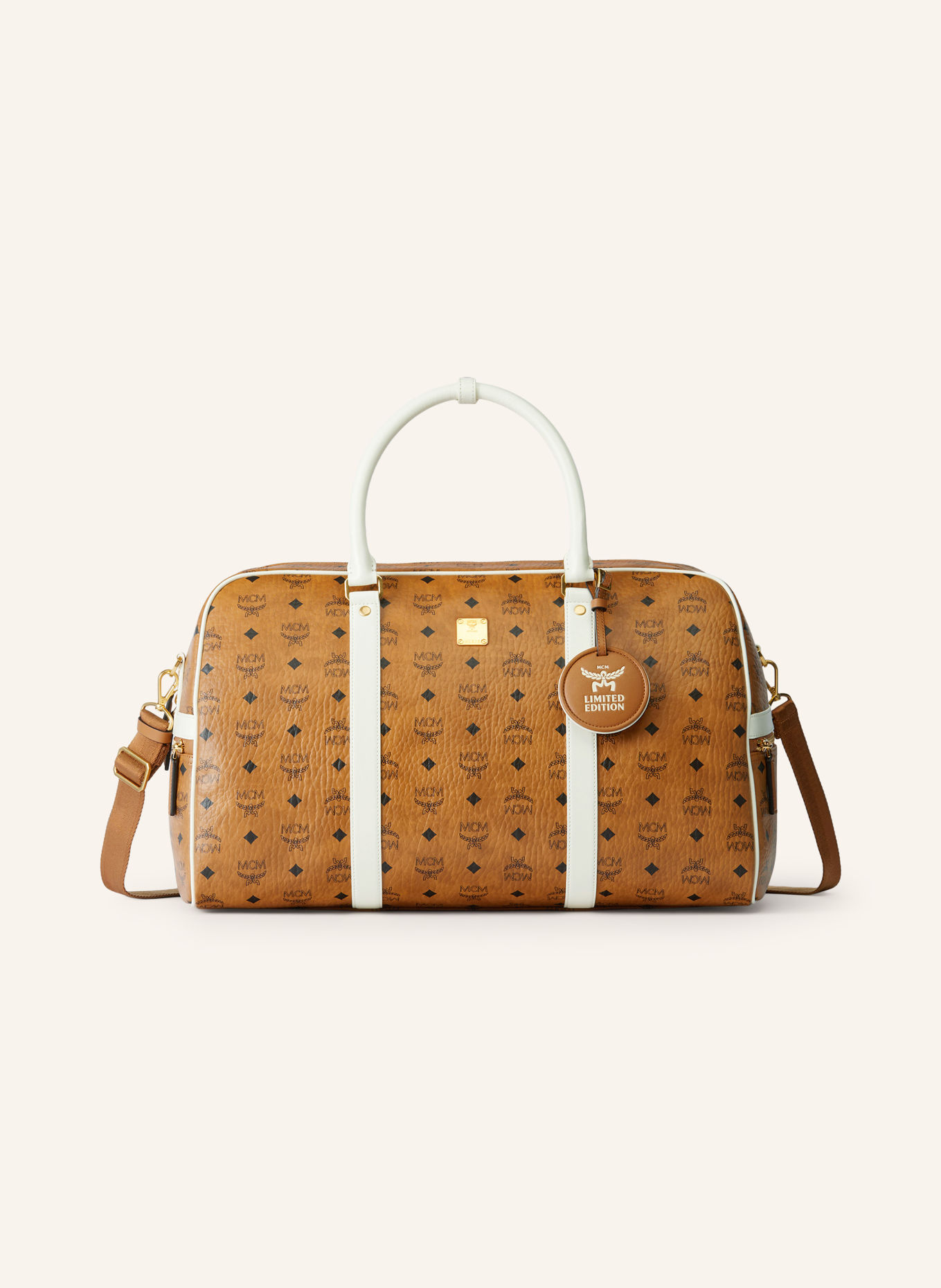 MCM ADIDAS X FC BAYERN X MCM OTTOMAR Weekender: COGNAC / WHITE
