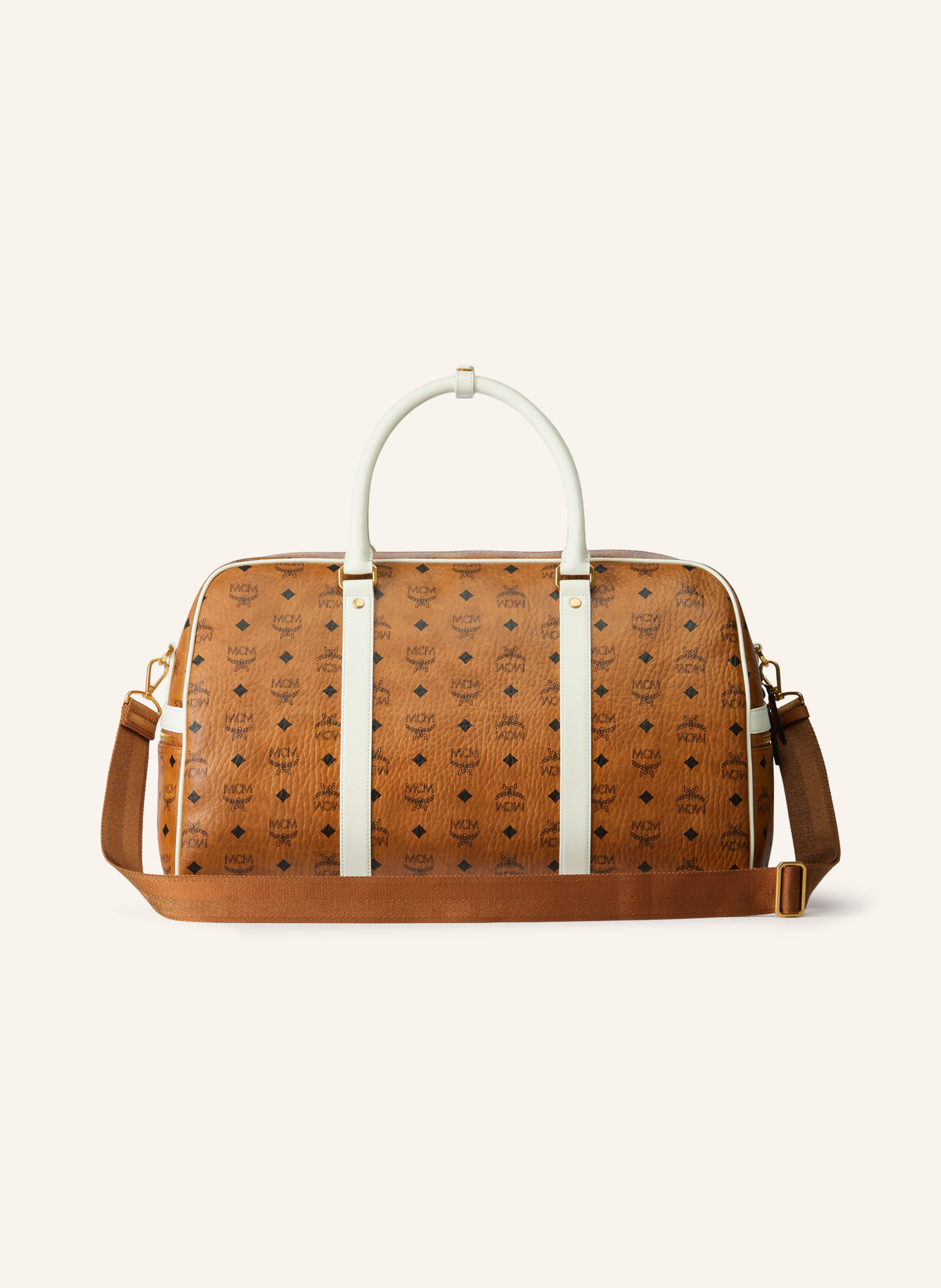 MCM ADIDAS X FC BAYERN X MCM OTTOMAR Weekender: COGNAC / WHITE