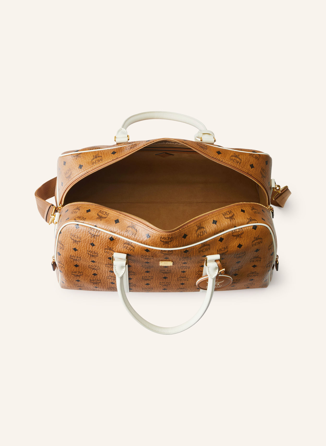 MCM ADIDAS X FC BAYERN X MCM OTTOMAR Weekender: COGNAC / WHITE