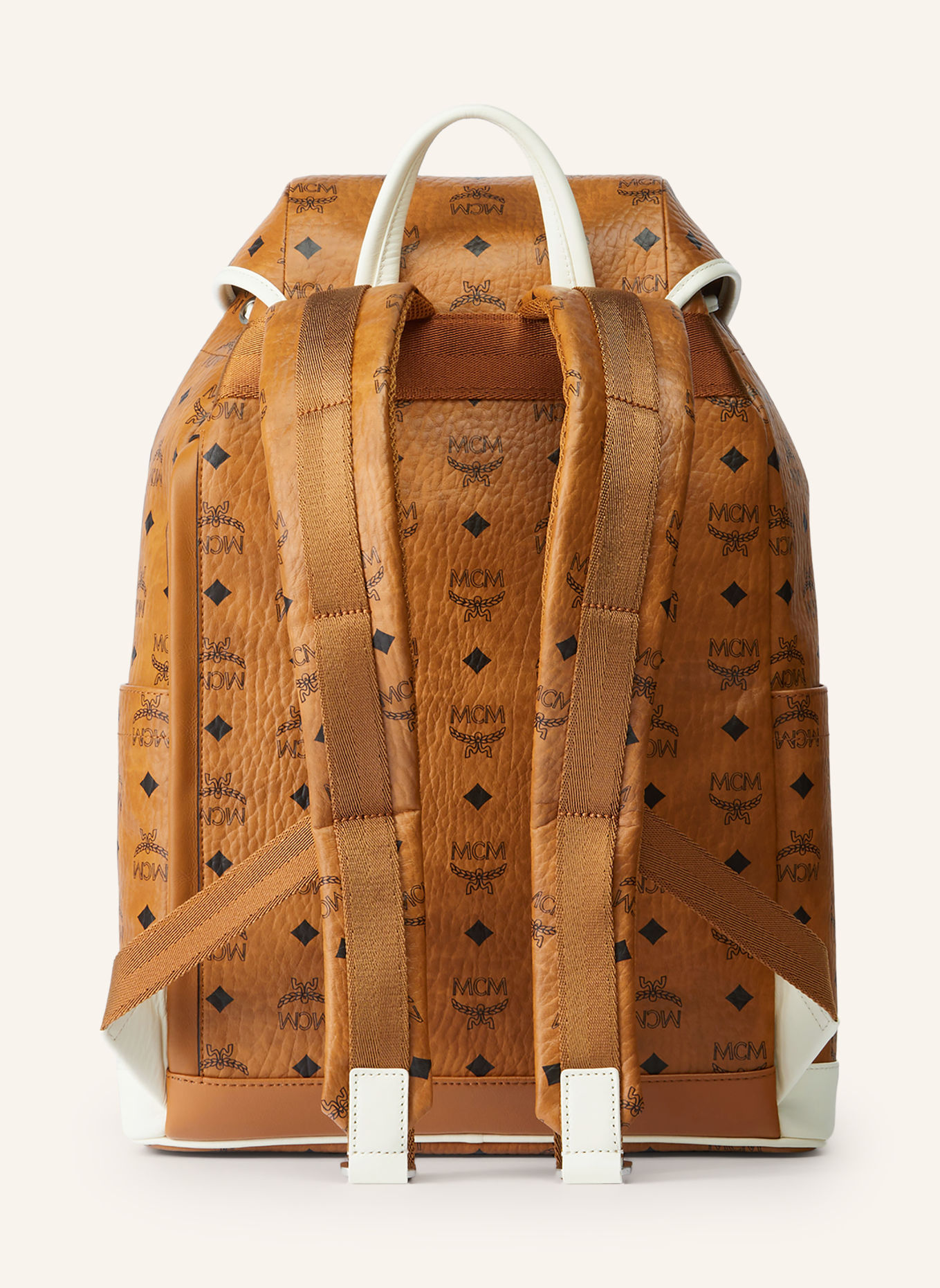 MCM ADIDAS X BAYERN X MCM BRANDENBURG Backpack: COGNAC / WHITE