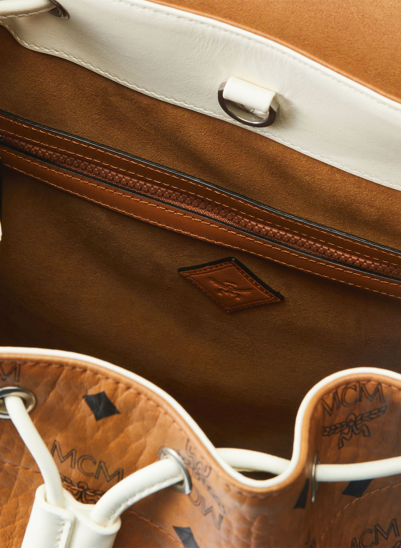 MCM ADIDAS X BAYERN X MCM BRANDENBURG Backpack: COGNAC / WHITE