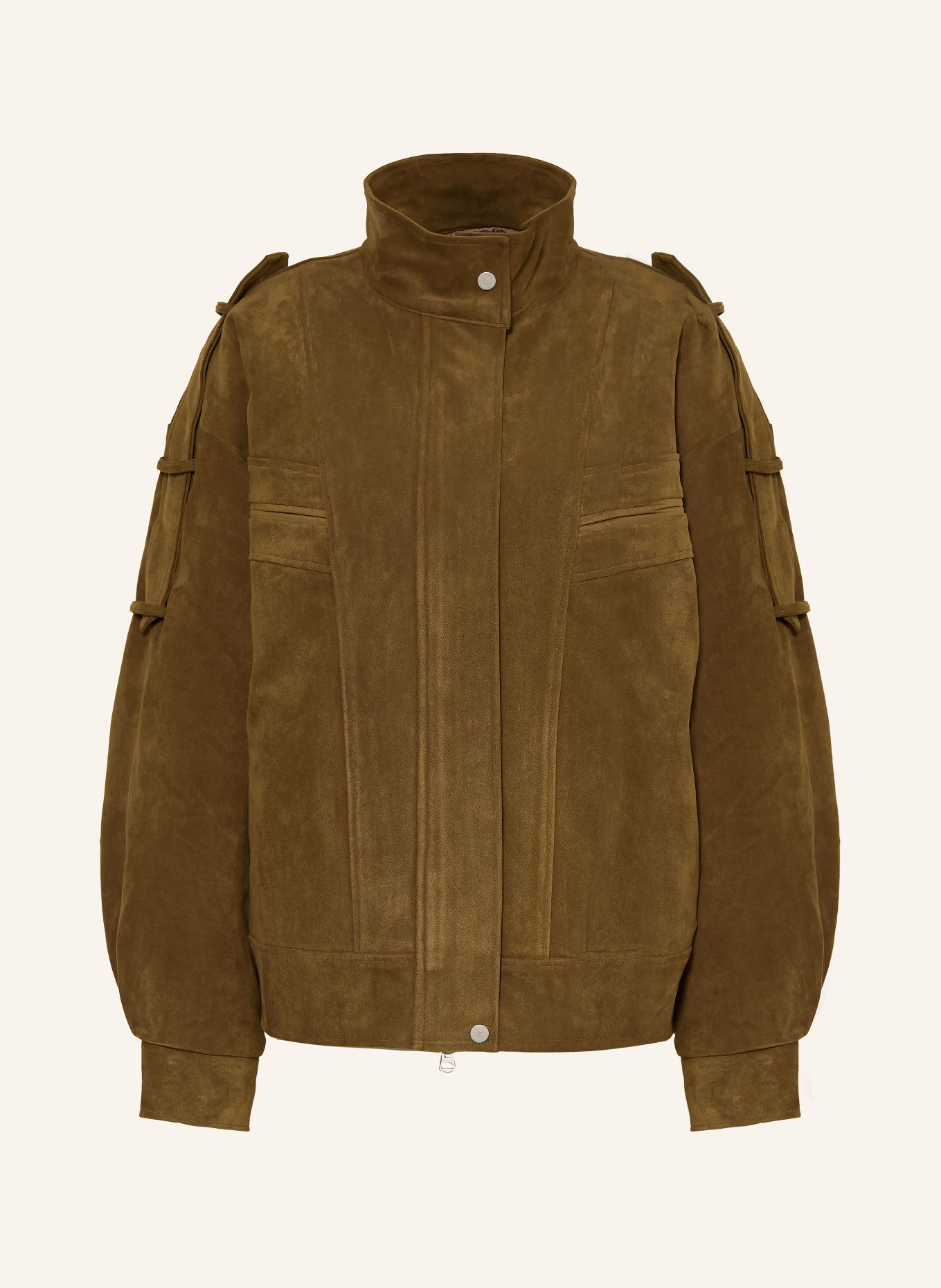 Source Unknown TOVA-jakke i læderlook: KHAKI