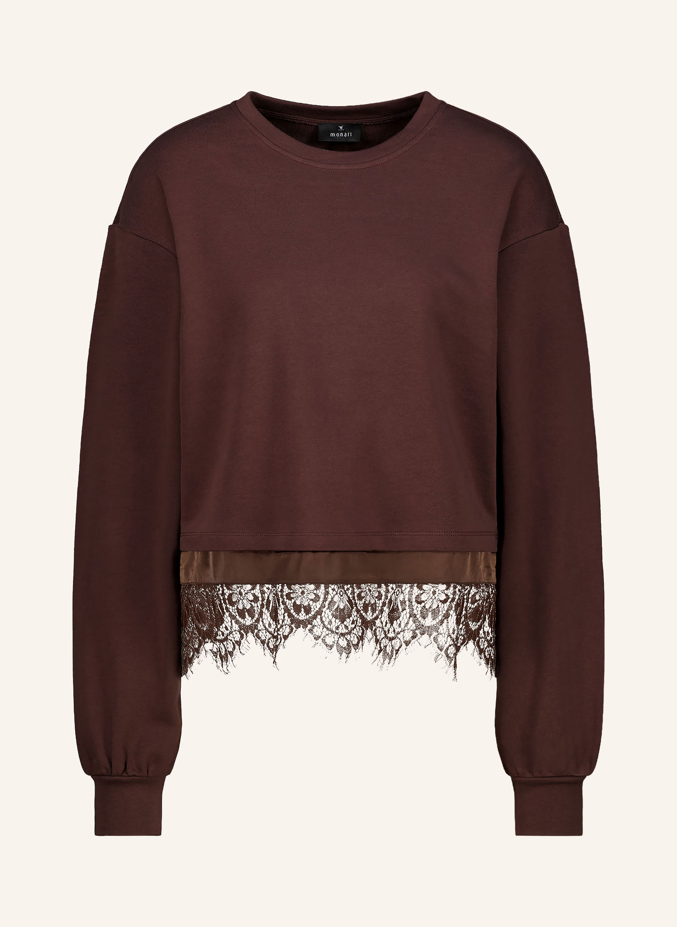 monari Sweatshirt with lace: DARK BROWN