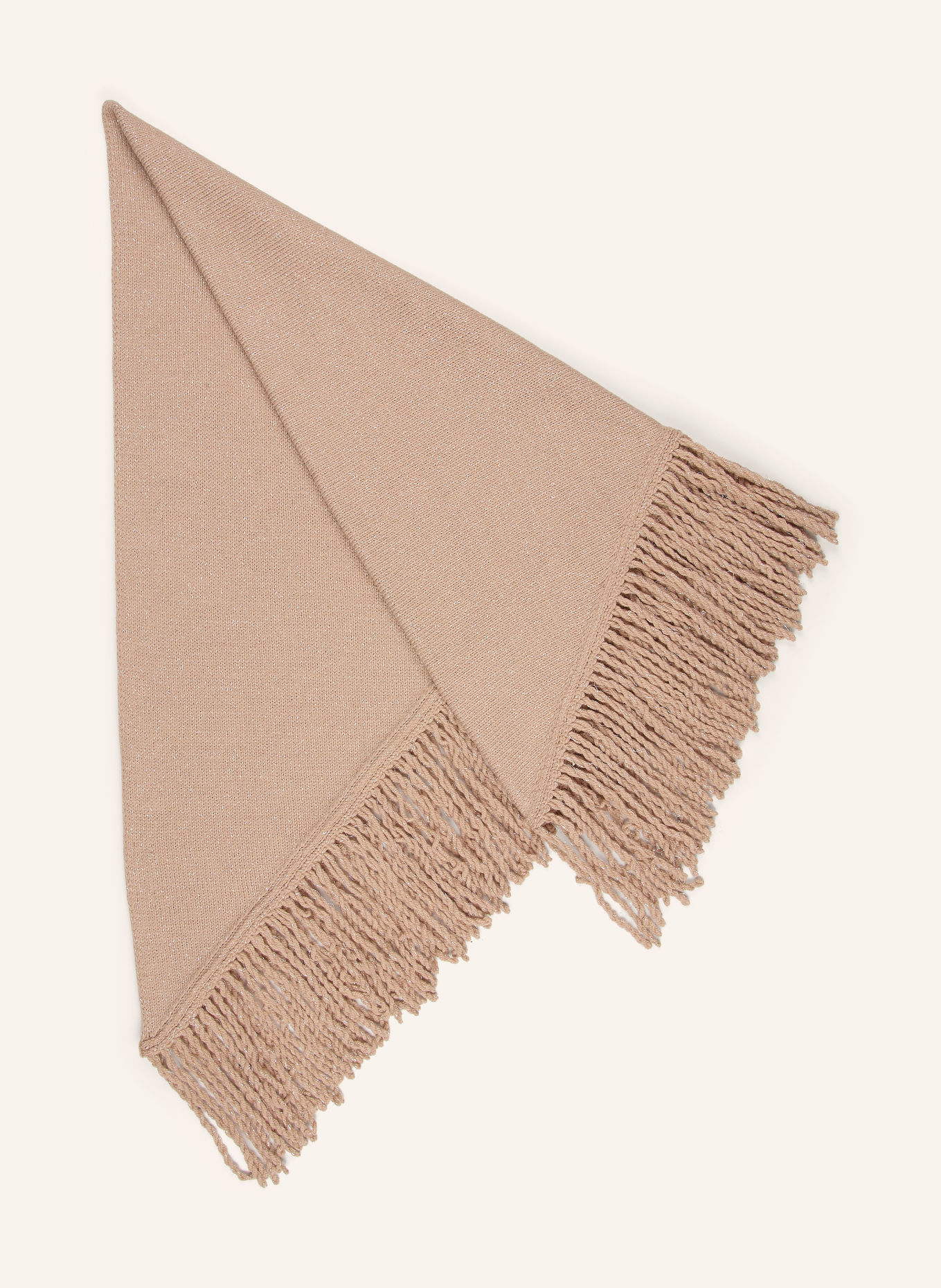 monari Triangular scarf with glitter yarn: BEIGE