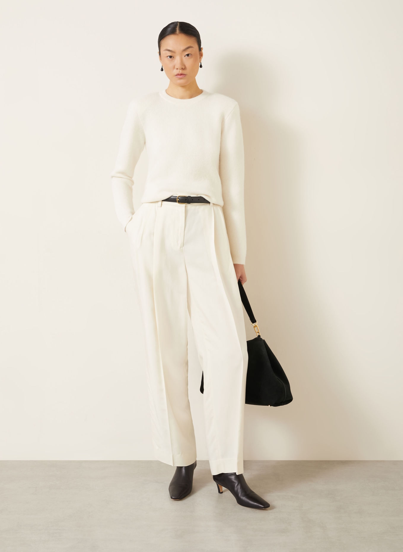 TOTEME Sweter z jedwabiem i alpaką: ECRU