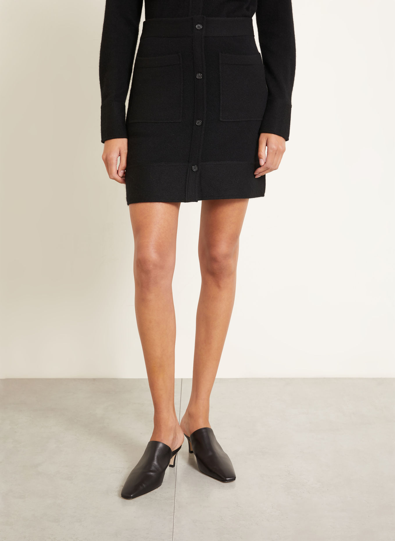 TOTEME Strickrock aus Cashmere: SCHWARZ