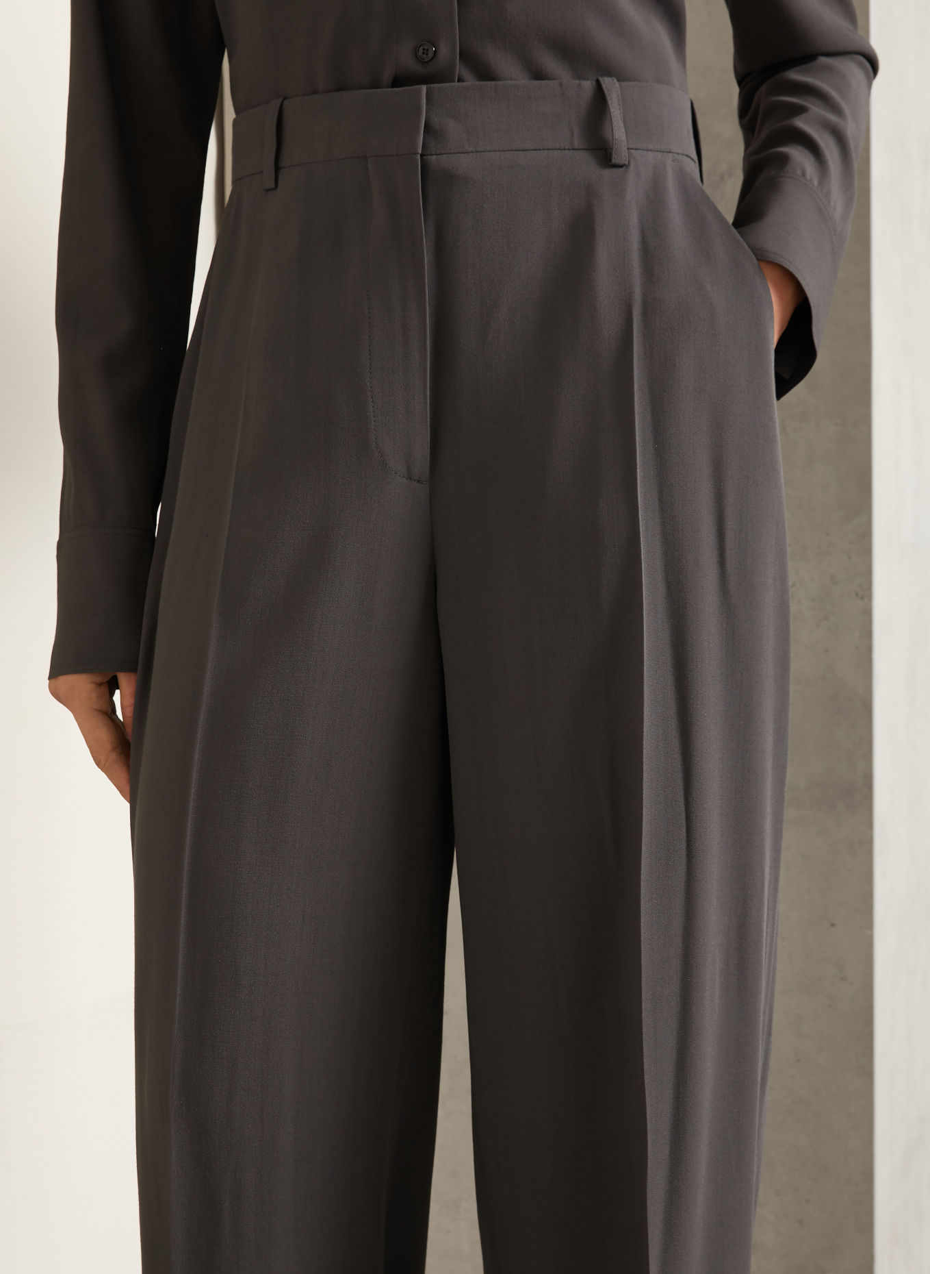 TOTEME Pantalon palazzo: GRIS FONCÉ