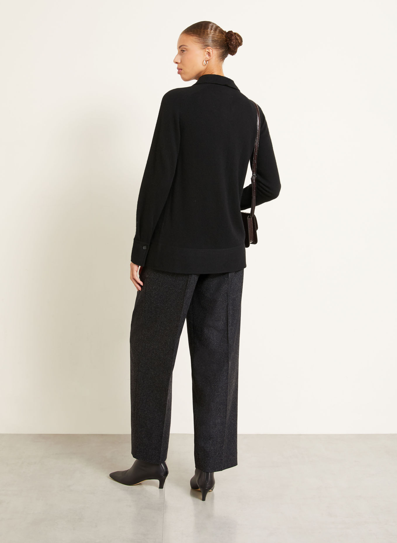 TOTEME Wide-leg trousers: DARK GRAY