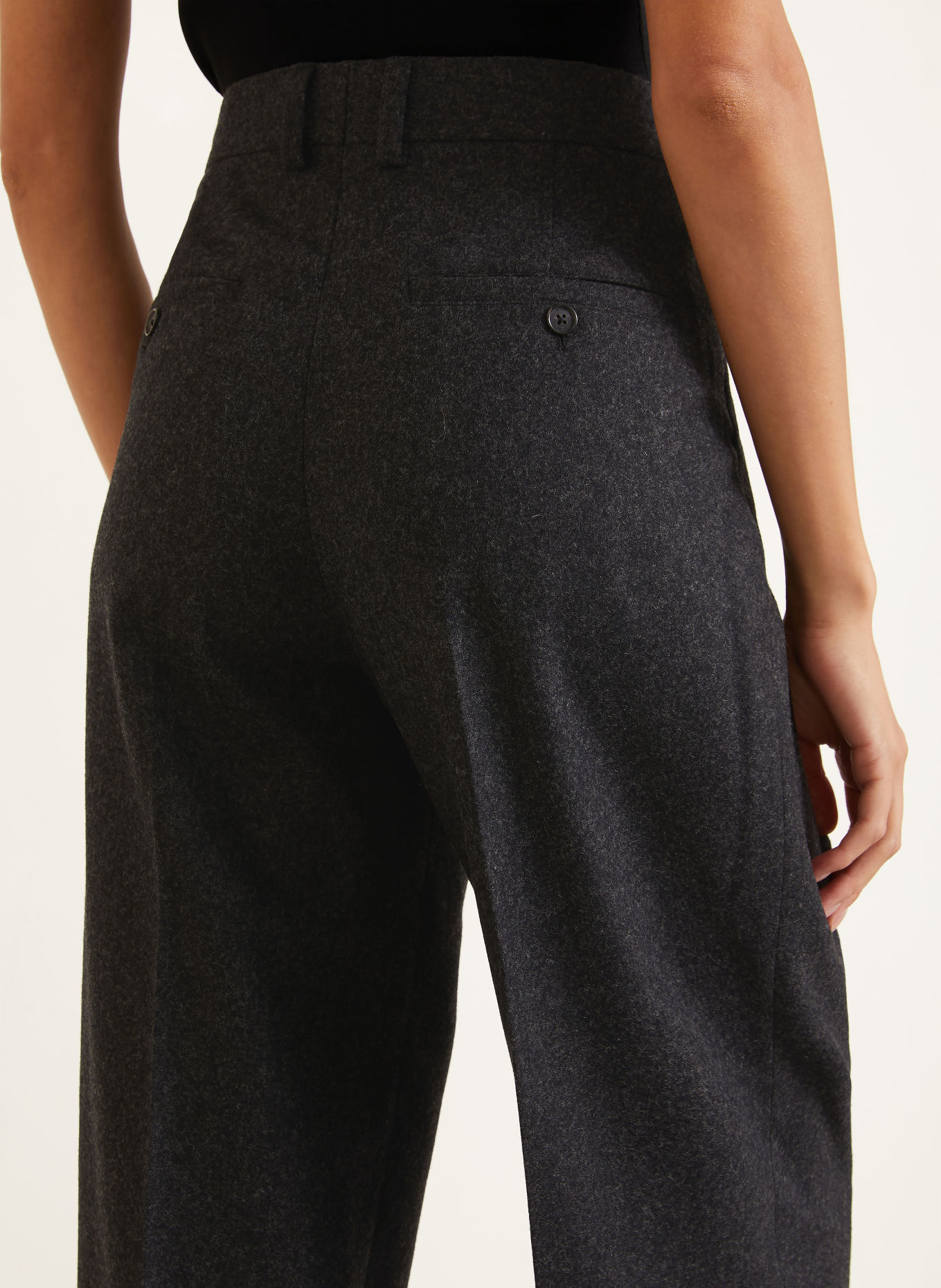 TOTEME Wide-leg trousers: DARK GRAY