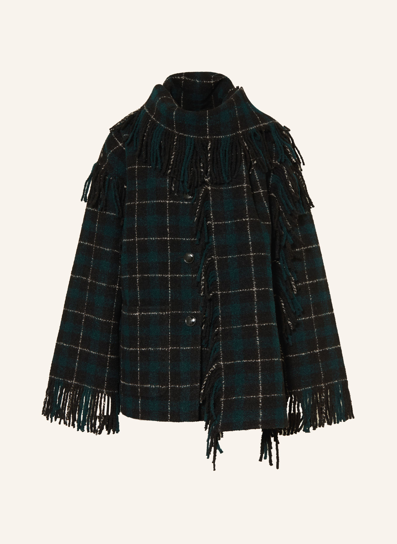 TOTEME Jacke: SCHWARZ / DUNKELGRÜN