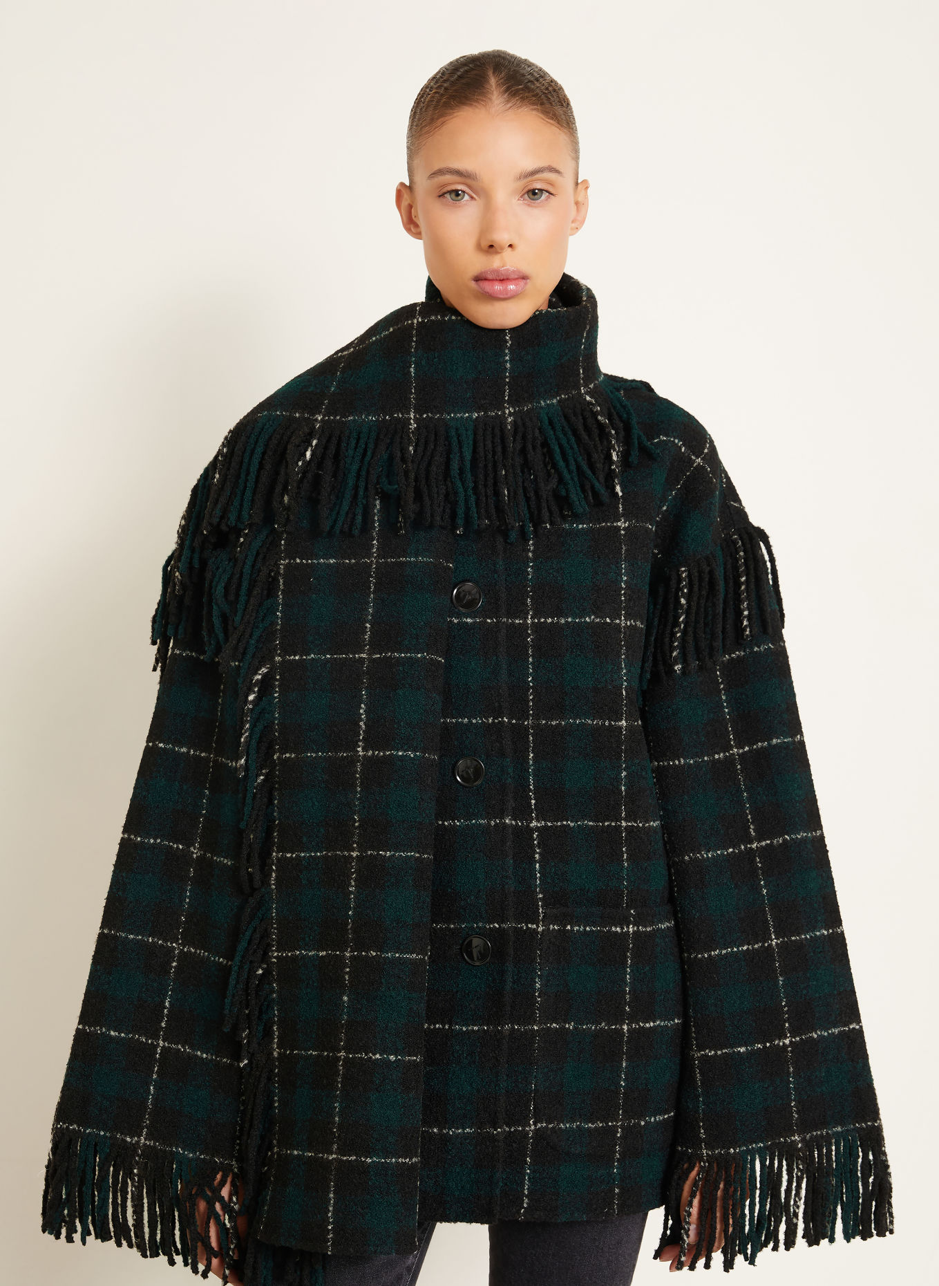 TOTEME Jacke: SCHWARZ / DUNKELGRÜN