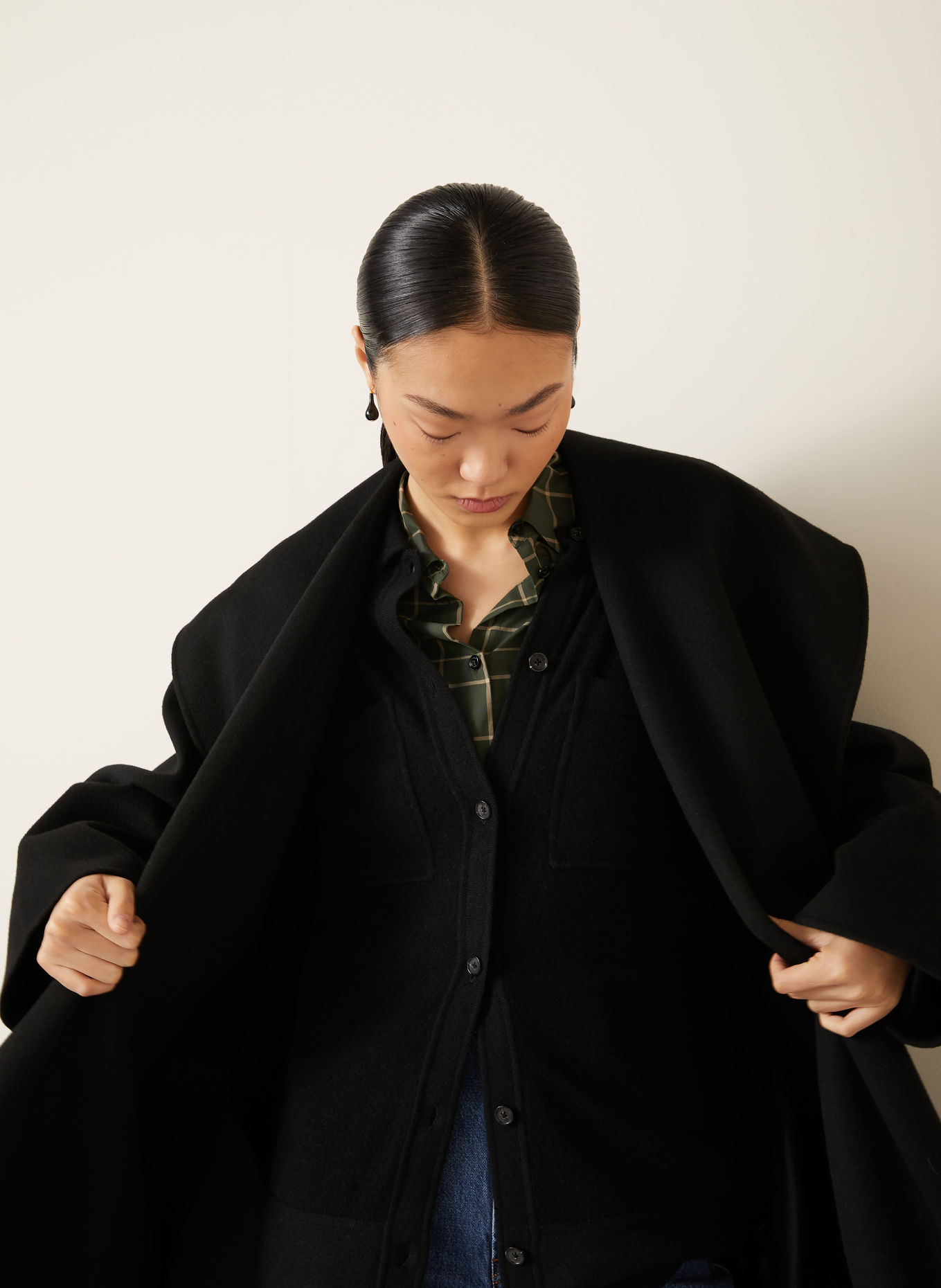 TOTEME Wool coat: BLACK