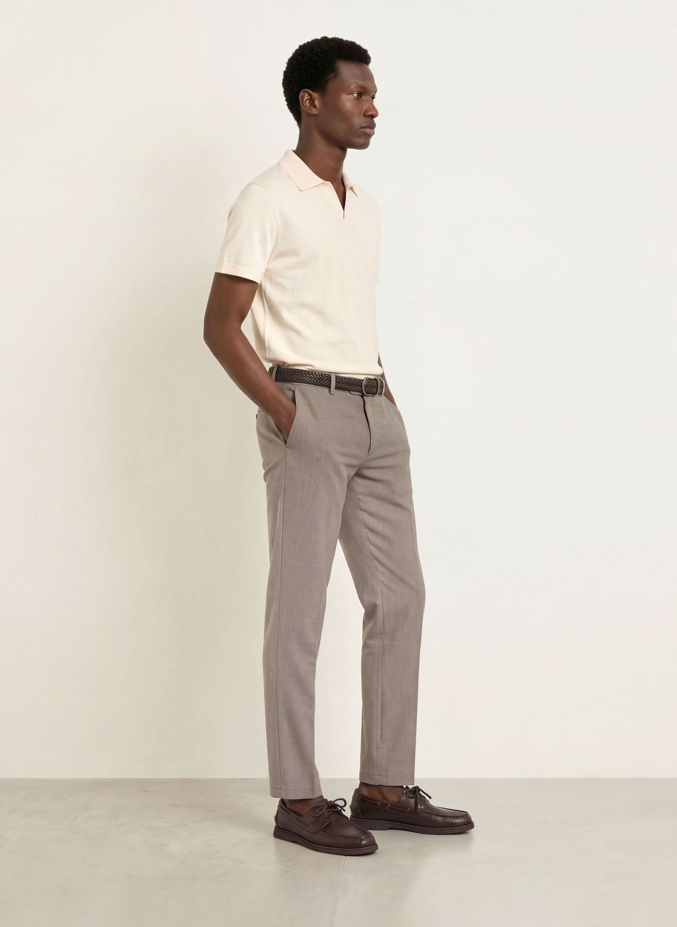 BOSS Tricou polo tricotat NIRO, croială regulară: CREM