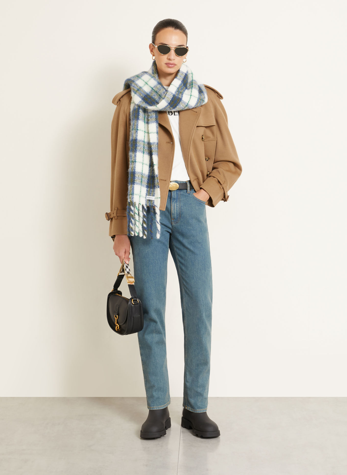 BURBERRY Trench-coat court MAYFAIR en cachemire: CHAMEAU