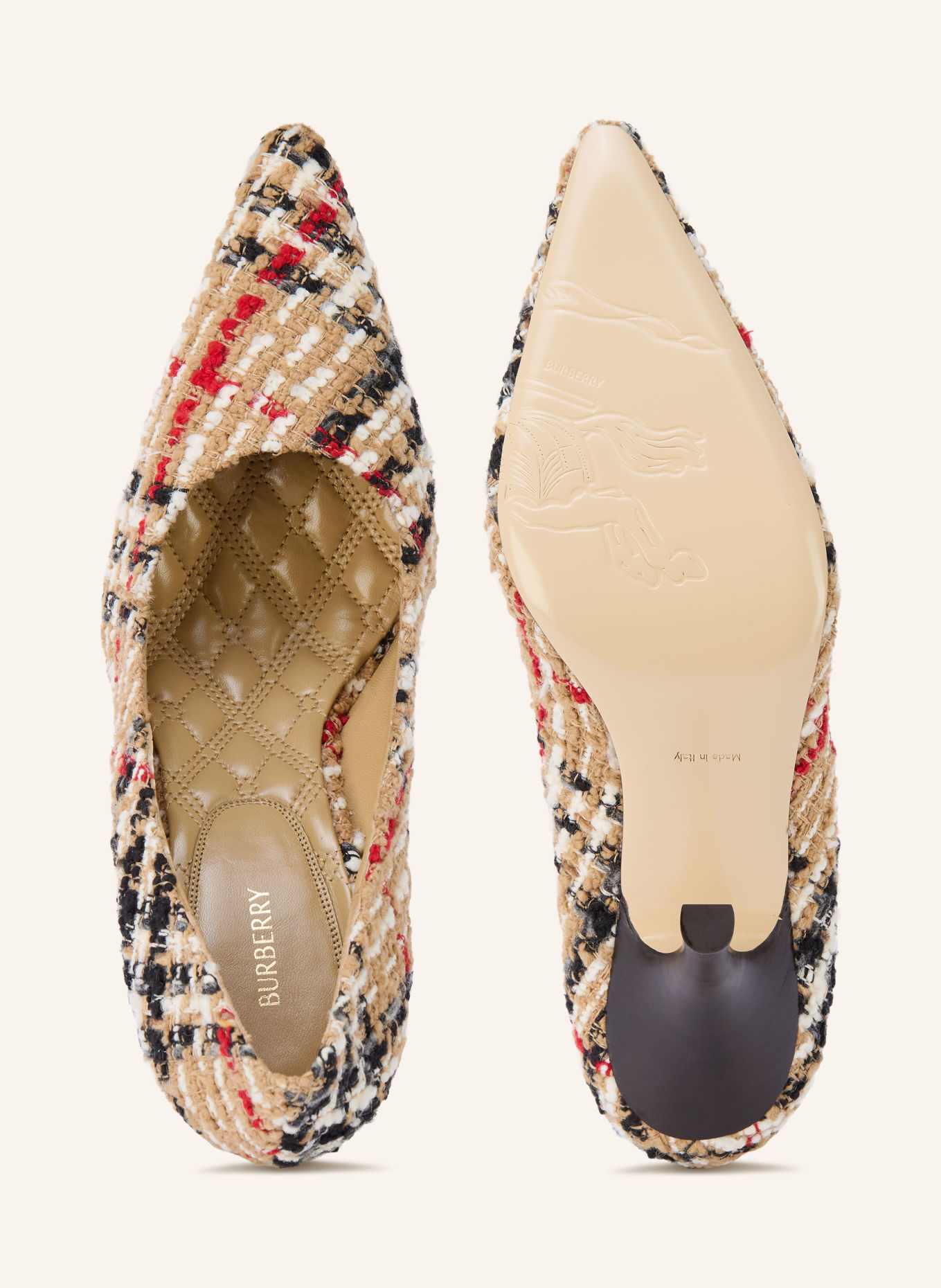 BURBERRY Pumps: BEIGE / ROT / SCHWARZ