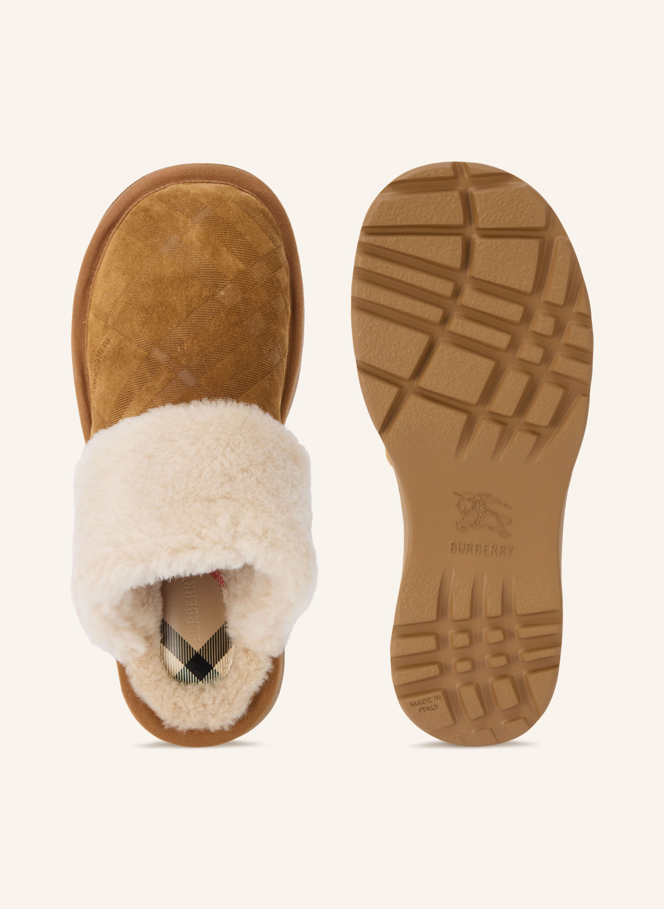 BURBERRY Muiltjes FLINT: COGNAC / CRÈME