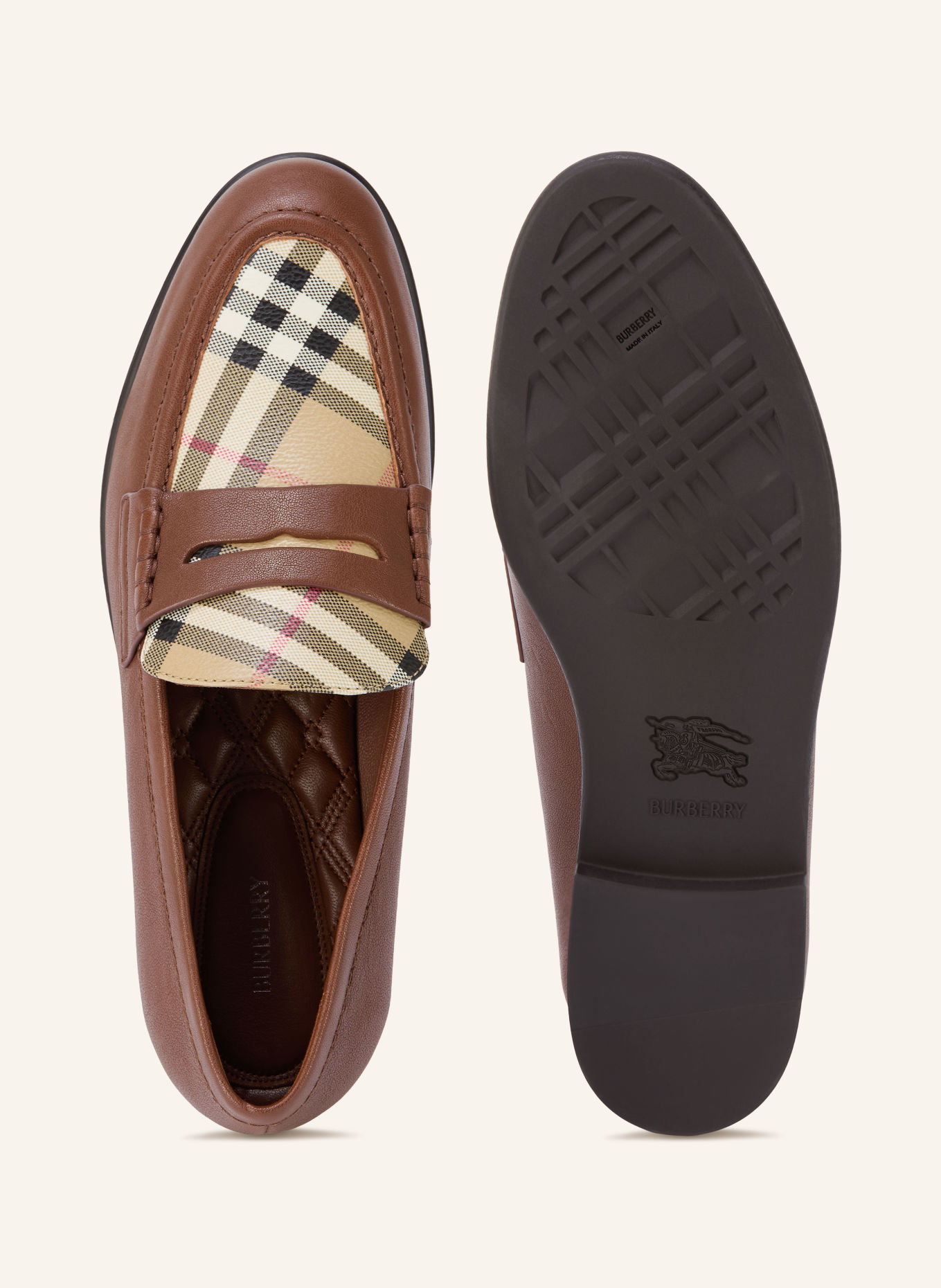 BURBERRY Pennyloafer OPAL: BRUIN / BEIGE / ZWART
