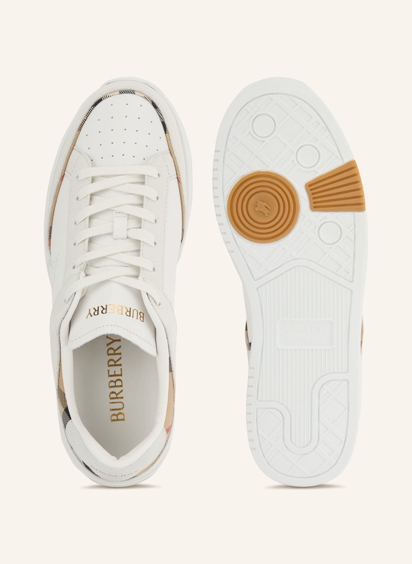 BURBERRY Sneakers HARROW: WIT / BEIGE / ZWART