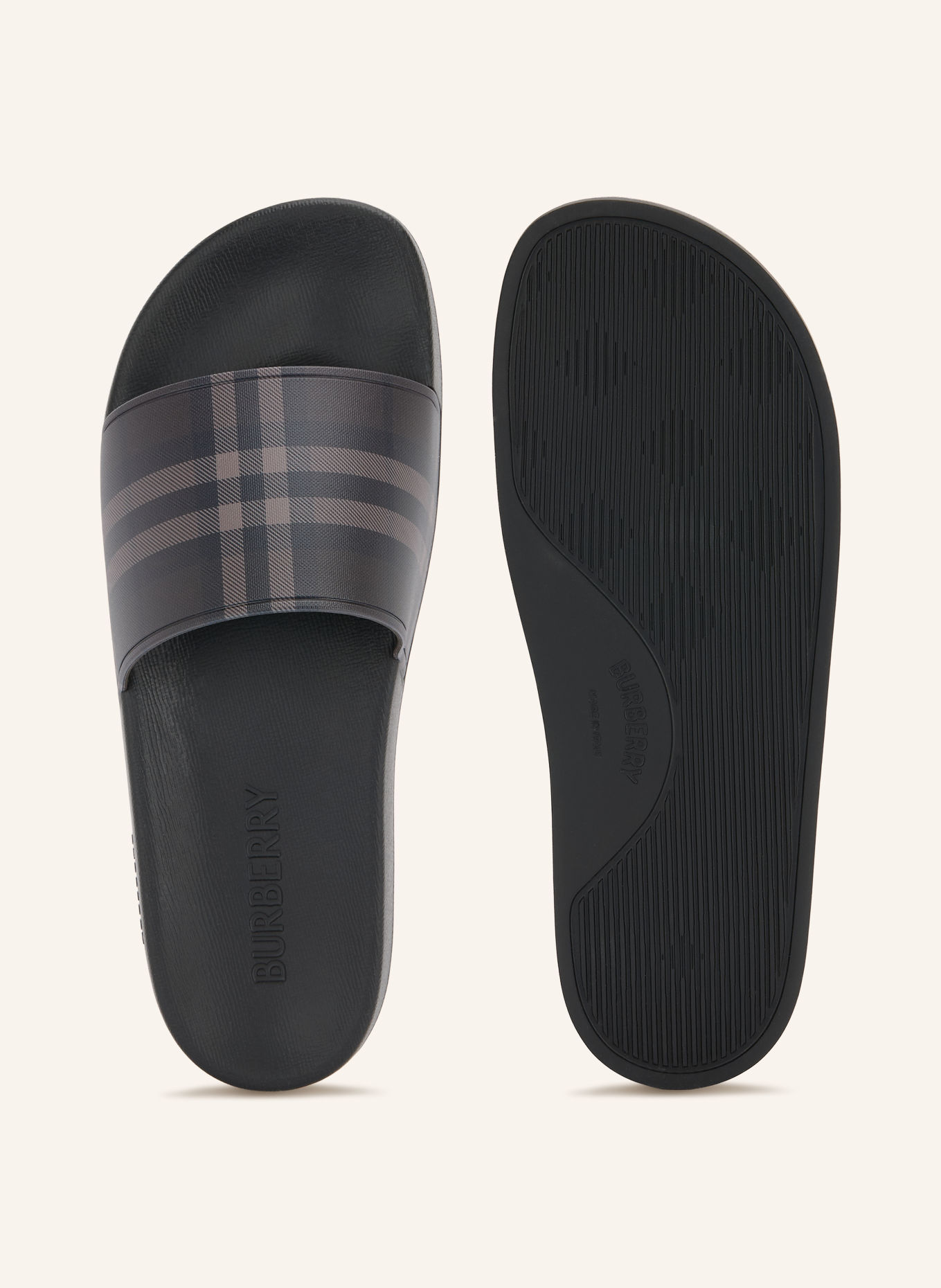 BURBERRY Pantoletten FURLEY: SCHWARZ / BEIGE