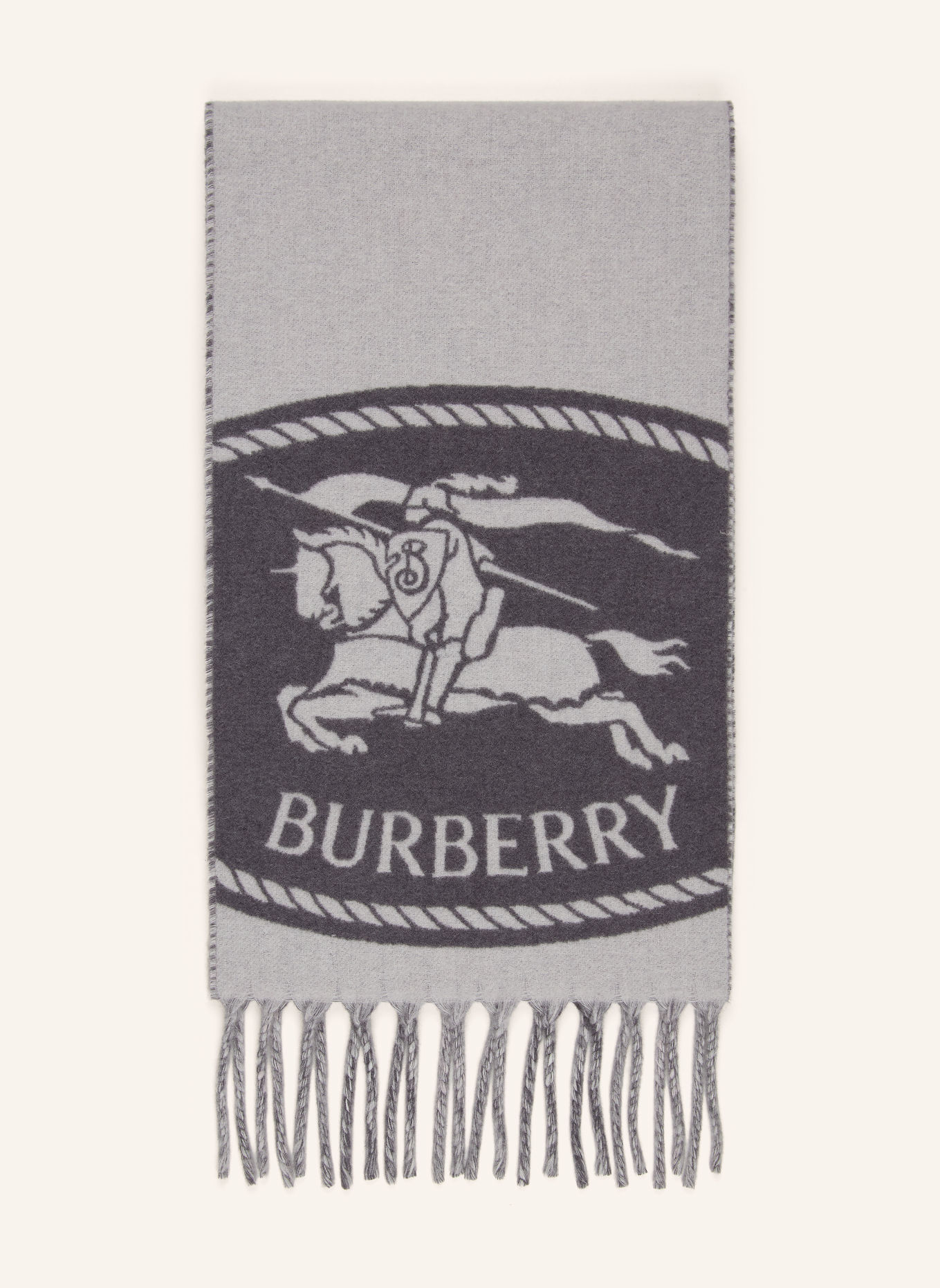 BURBERRY Cashmere Scarf: GRAY / DARK GRAY