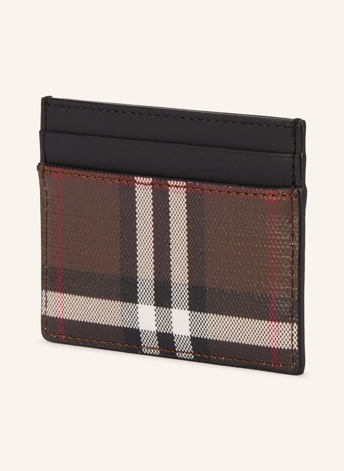 BURBERRY Etui na karty SANDON: CIEMNOBRĄZOWY / BIAŁY / CZARNY
