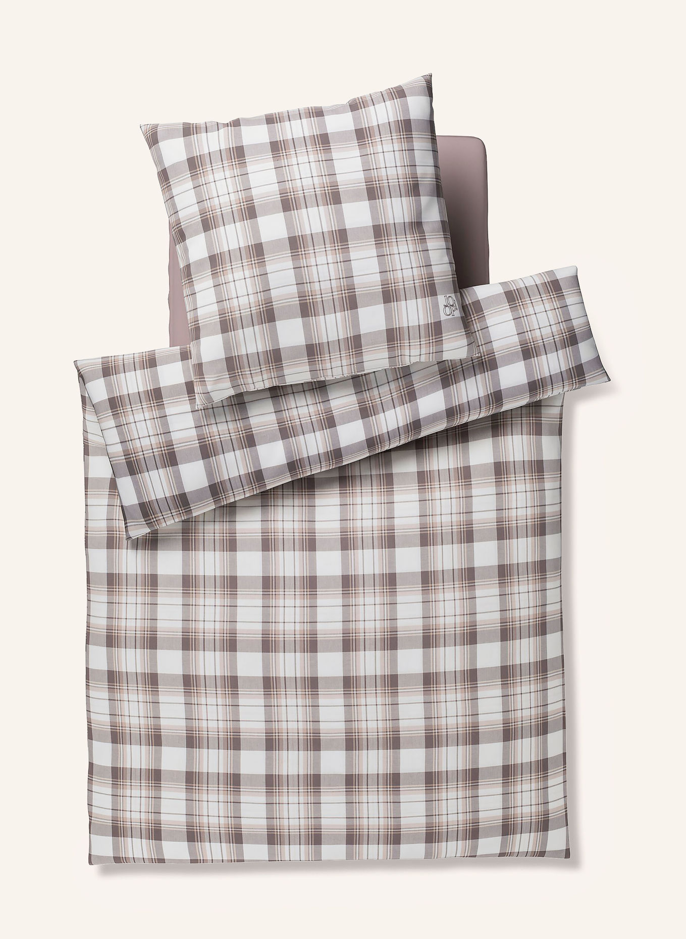 JOOP! Linge de lit SOFT FRAMES: CRÈME / TAUPE / GRIS FONCÉ