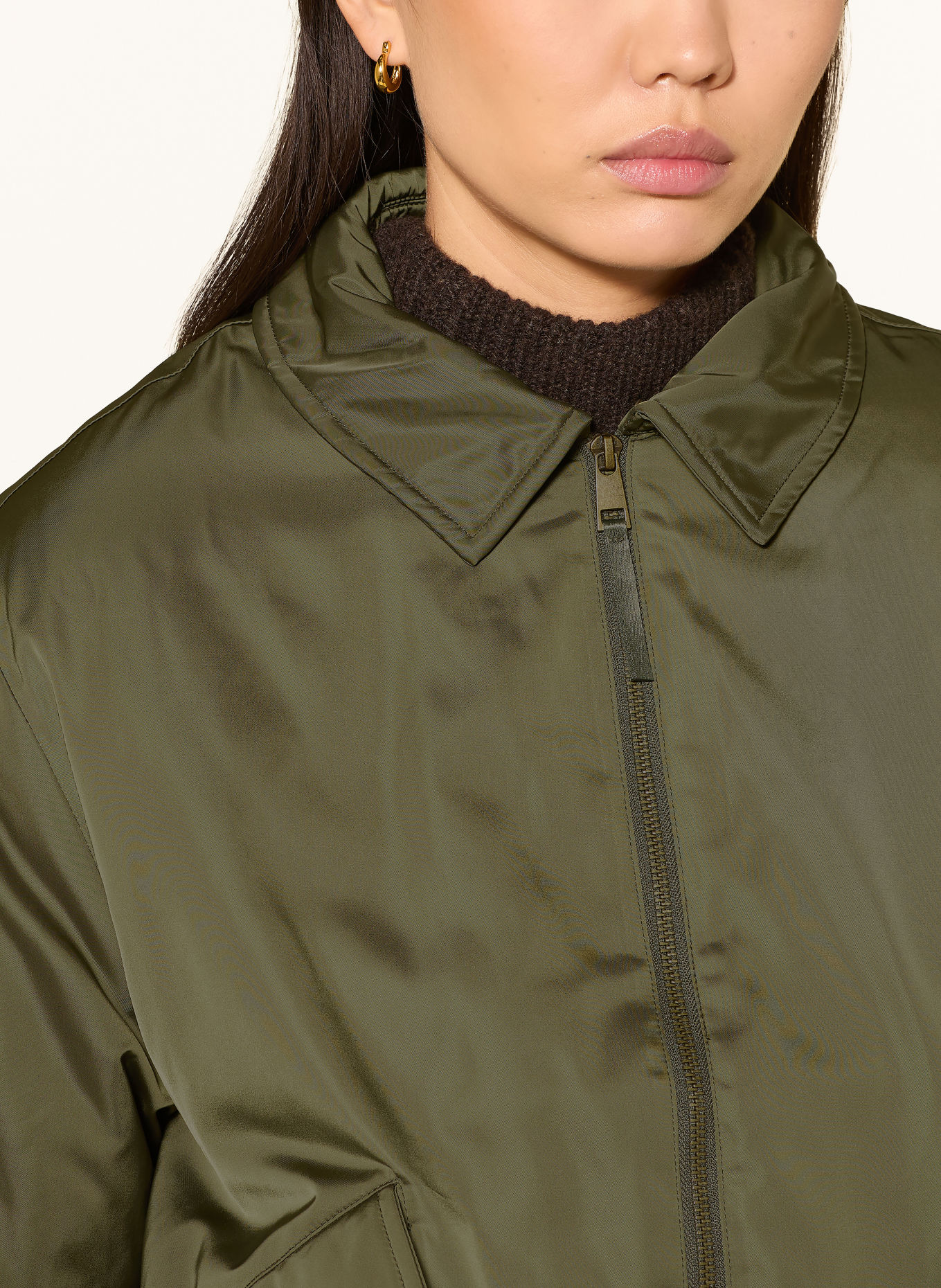 s.Oliver Blouson met afneembare kunstbontvoering: OLIJF / BEIGE