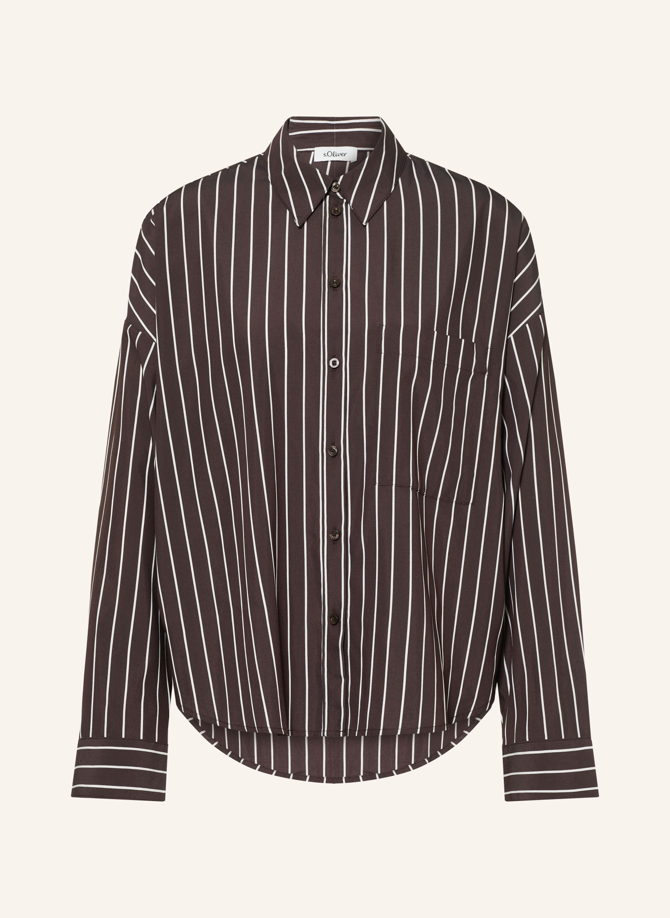 s.Oliver Hemdbluse: DUNKELBRAUN / WEISS