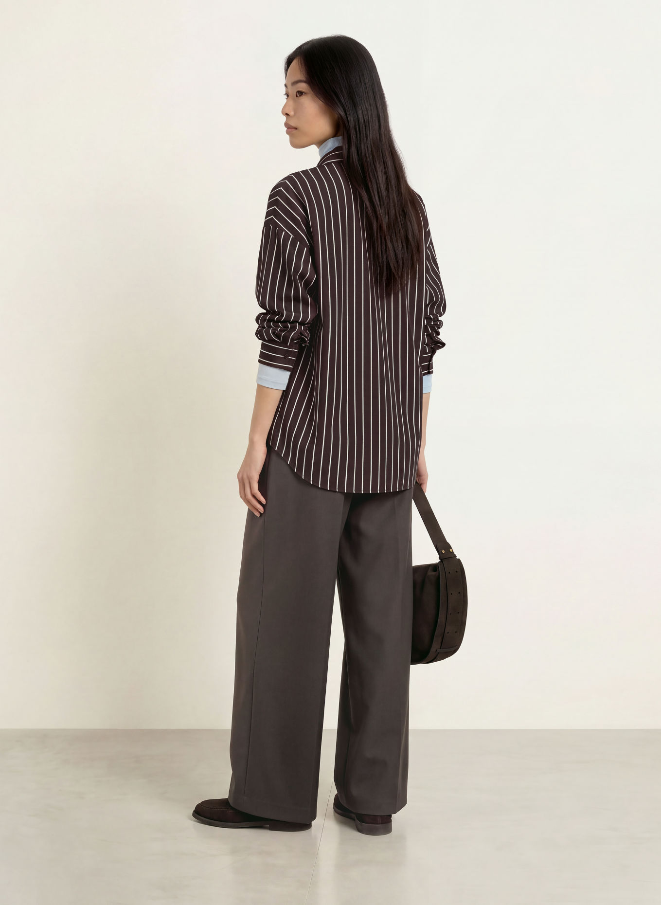 s.Oliver Hemdbluse: DUNKELBRAUN / WEISS